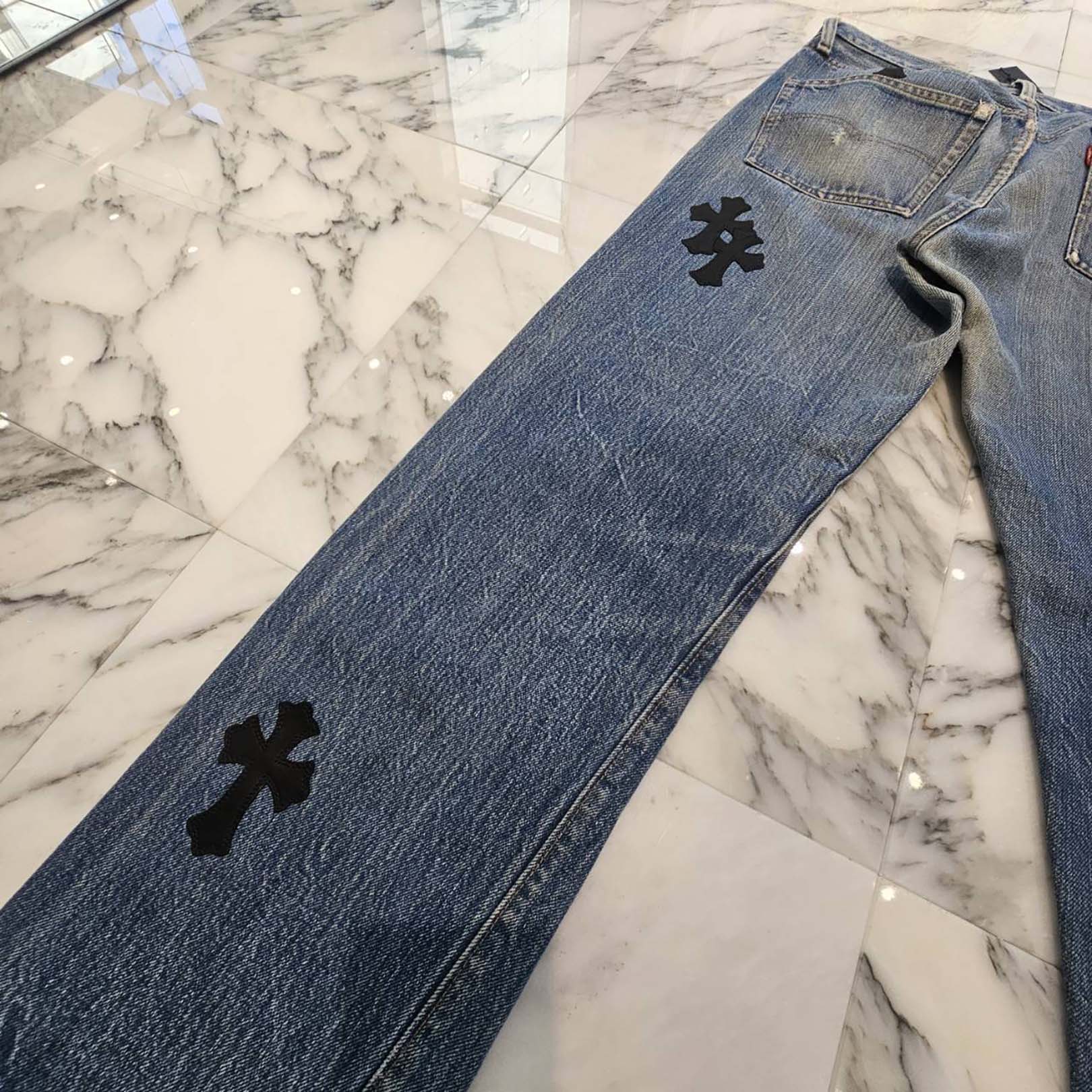 CHROME HEARTS × Levi's VNTG Cross Leather Patch Denim Pants Size 31 クロムハーツ × リーバイス ヴィンテージ クロスレザーパッチ デニムパンツ サイズ31