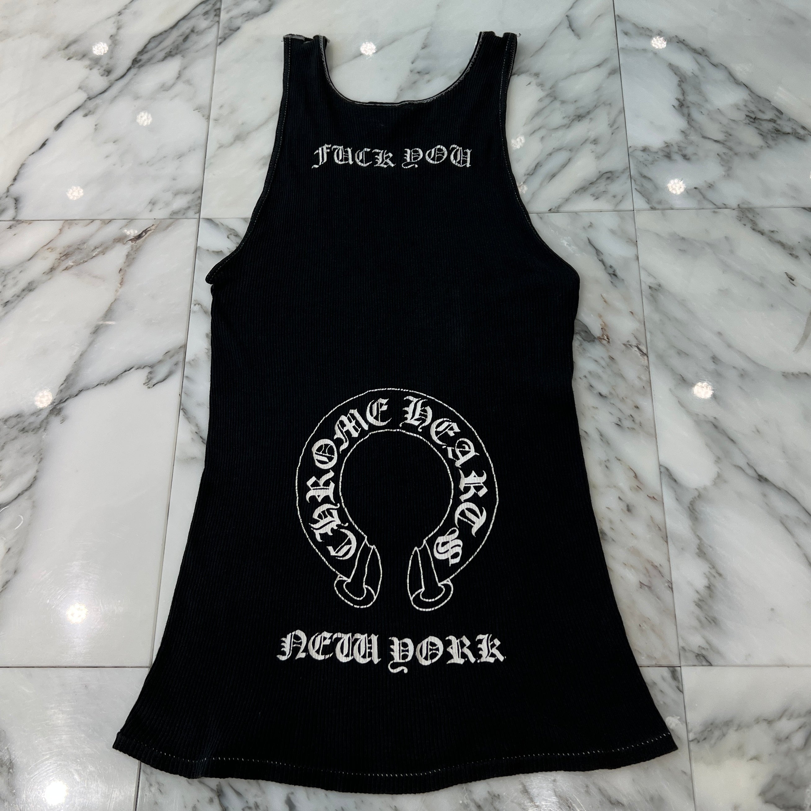 CHROME HEARTS New York limited FUCK YOU Horseshoe Tank Top Size M