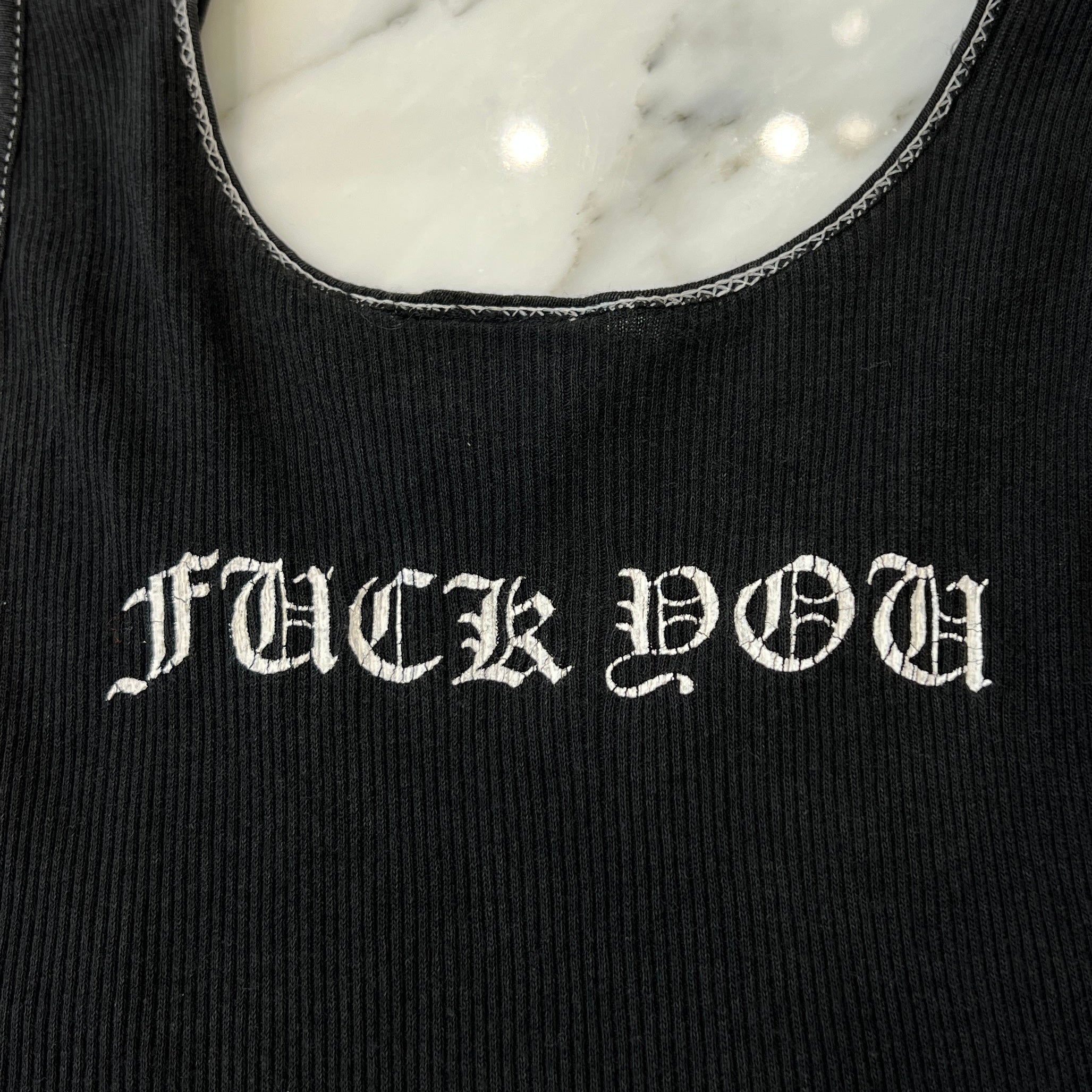 CHROME HEARTS New York limited FUCK YOU Horseshoe Tank Top Size M