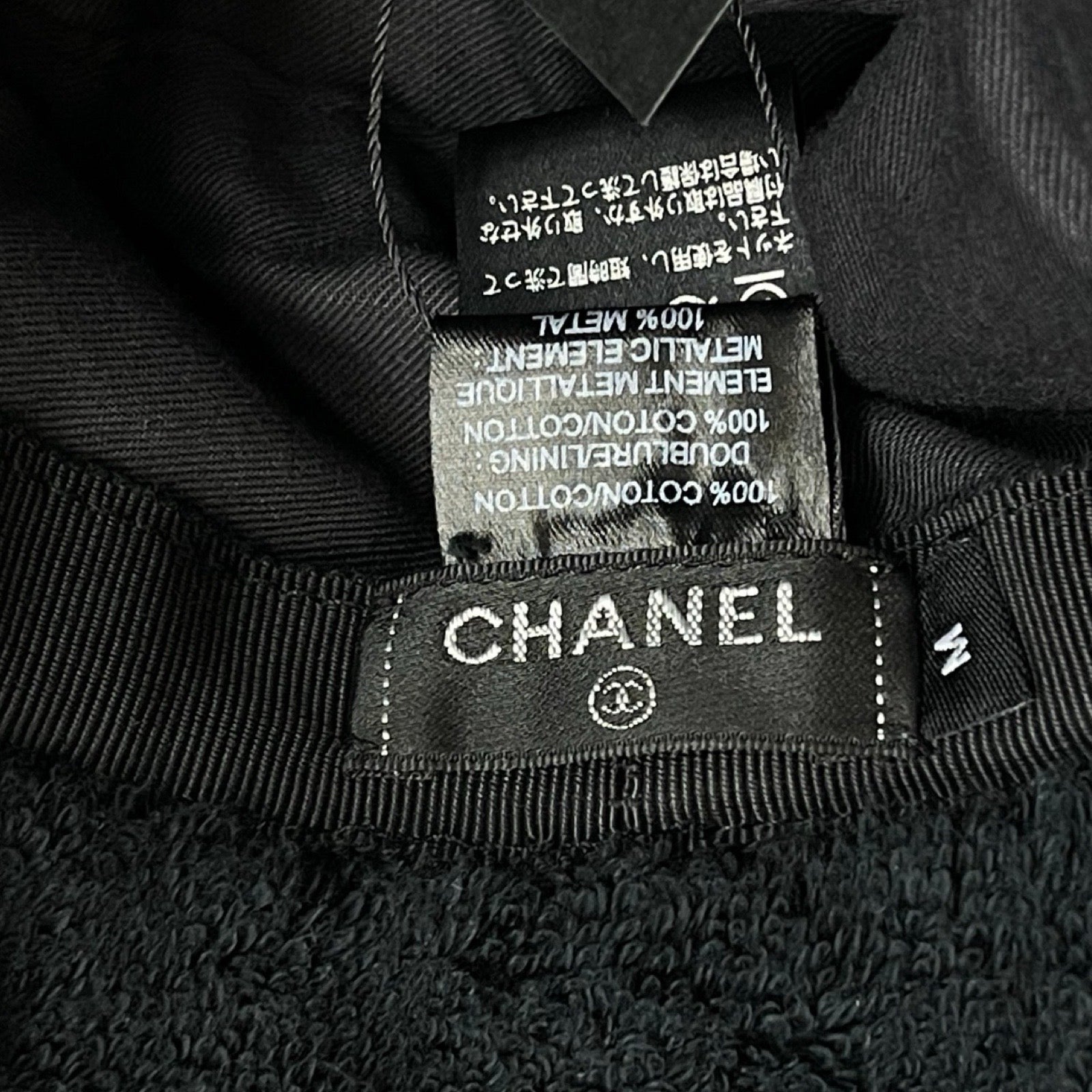 CHANEL 2021AW Terry Cloth Bucket Hat Size M