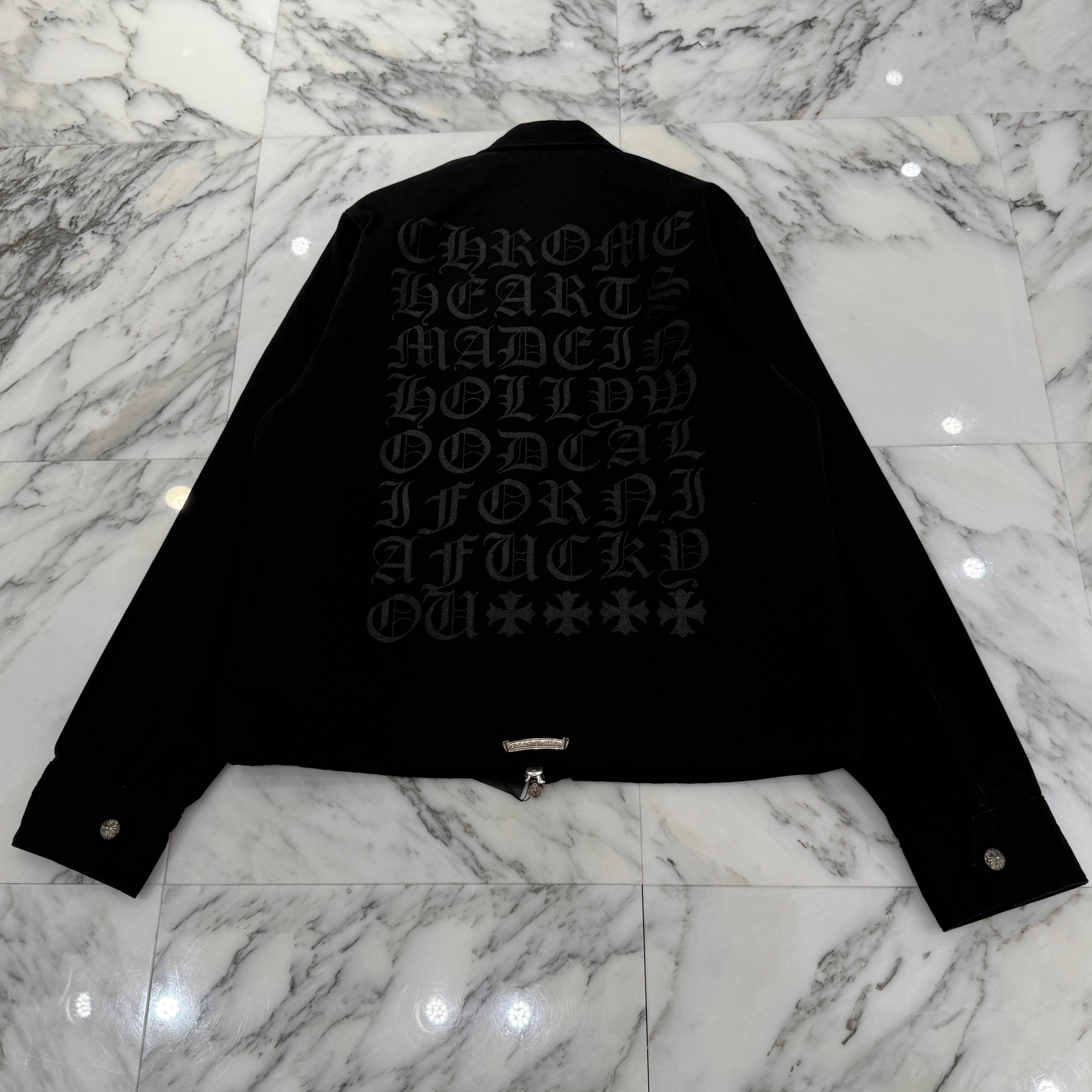 CHROME HEARTS Made In Hollywood Scroll Logo Denim Coach Jacket Size M クロムハーツ メイドインハリウッド スクロールロゴ デニムコーチジャケット サイズM