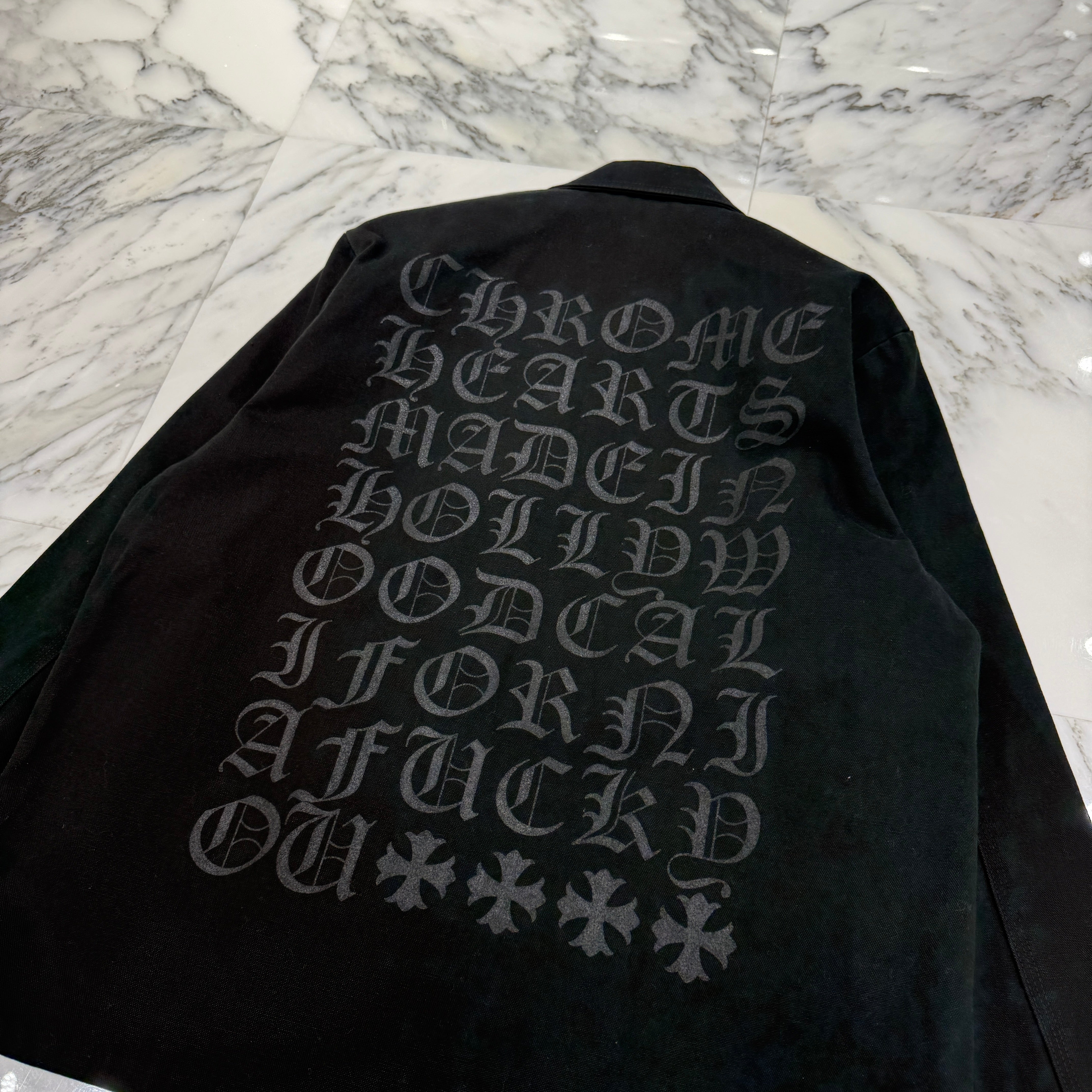 CHROME HEARTS Made In Hollywood Scroll Logo Denim Coach Jacket Size M クロムハーツ メイドインハリウッド スクロールロゴ デニムコーチジャケット サイズM