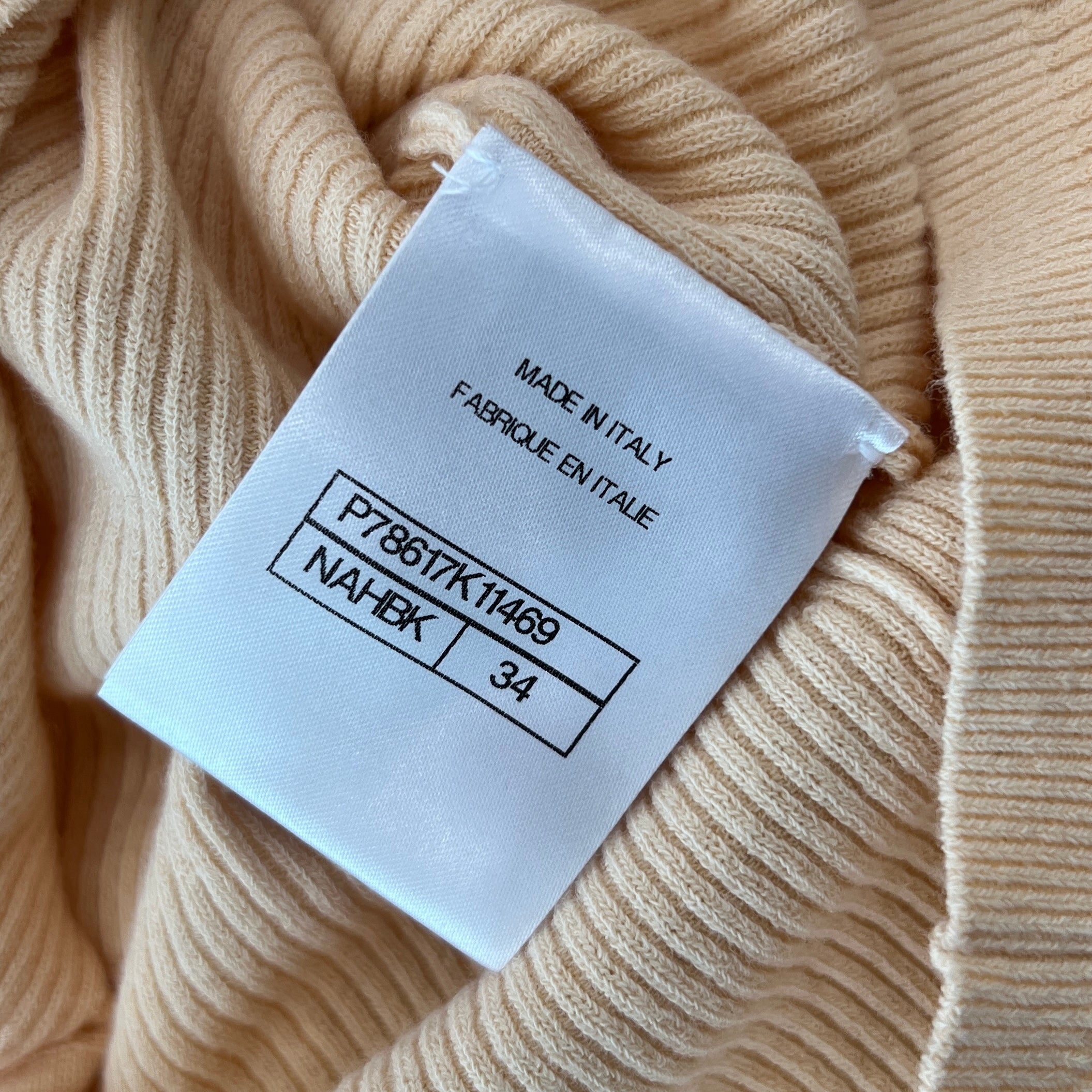 CHANEL 2025SS Coco Beach Collection Cotton Knit Tee P78617 K11469 Size 34 シャネル ココビーチコレクション  コットンニット Tシャツ サイズ34