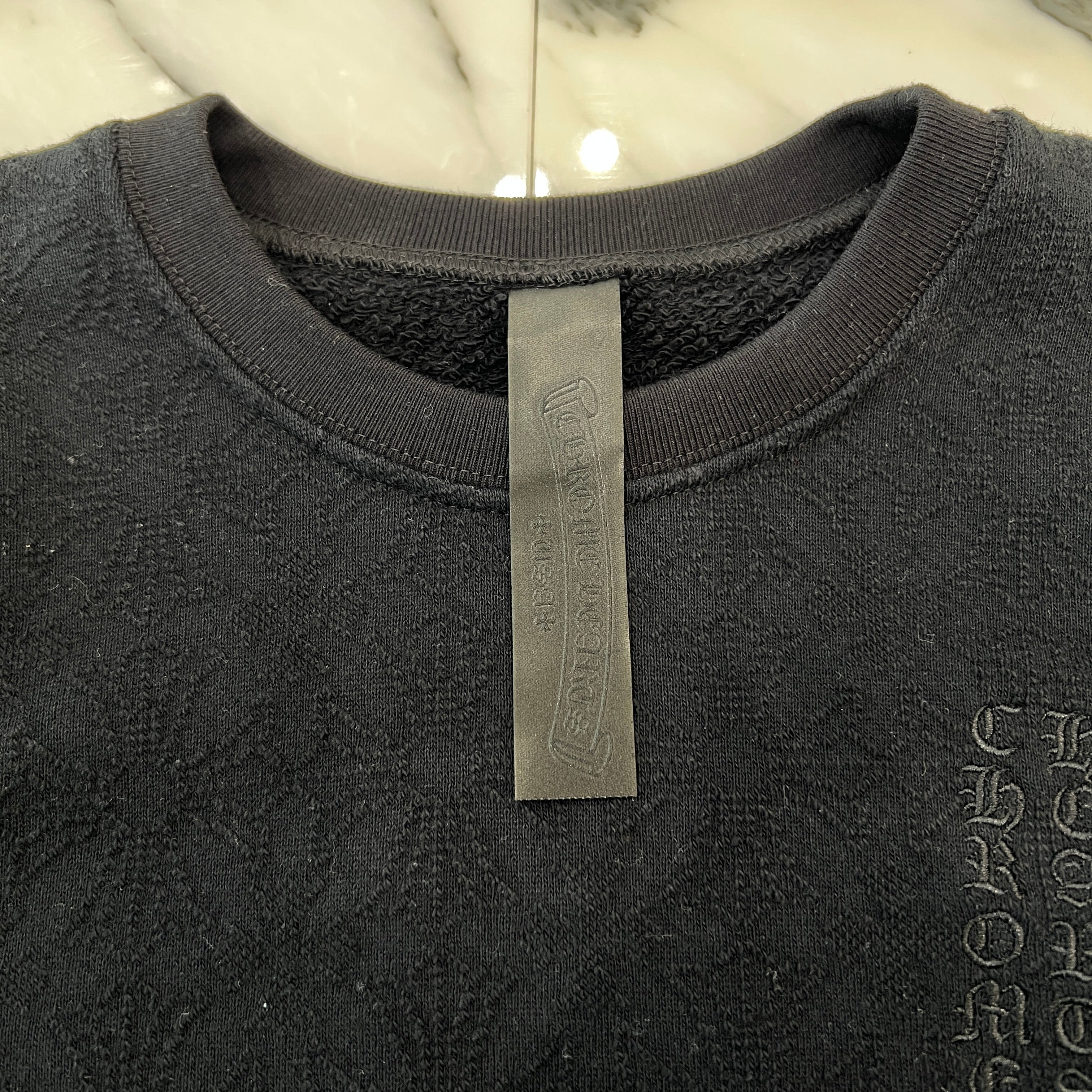 CHROME HEARTS Y NOT Vertical Logo Cropped Sweat Shirt Size S