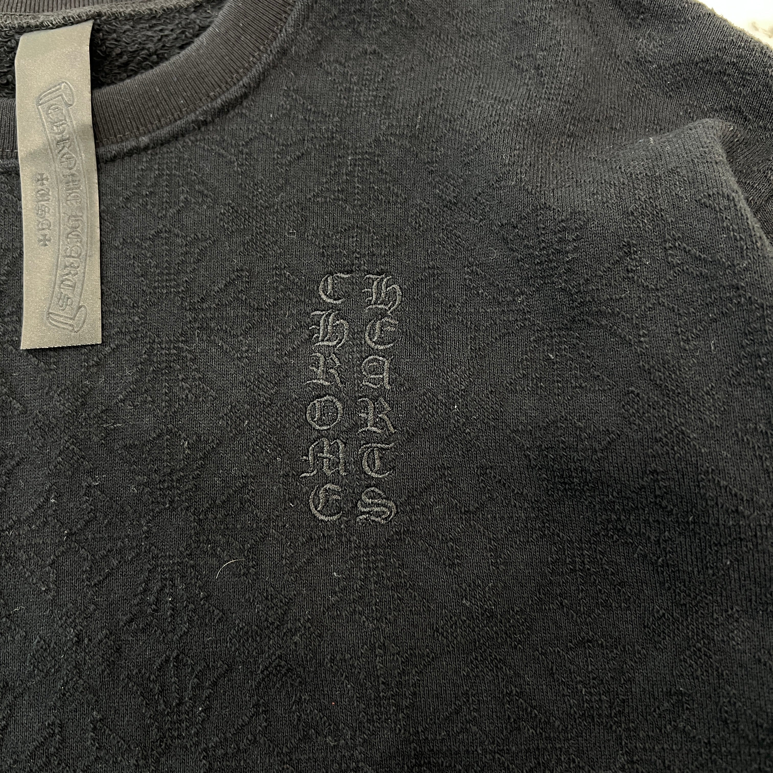 CHROME HEARTS Y NOT Vertical Logo Cropped Sweat Shirt Size S