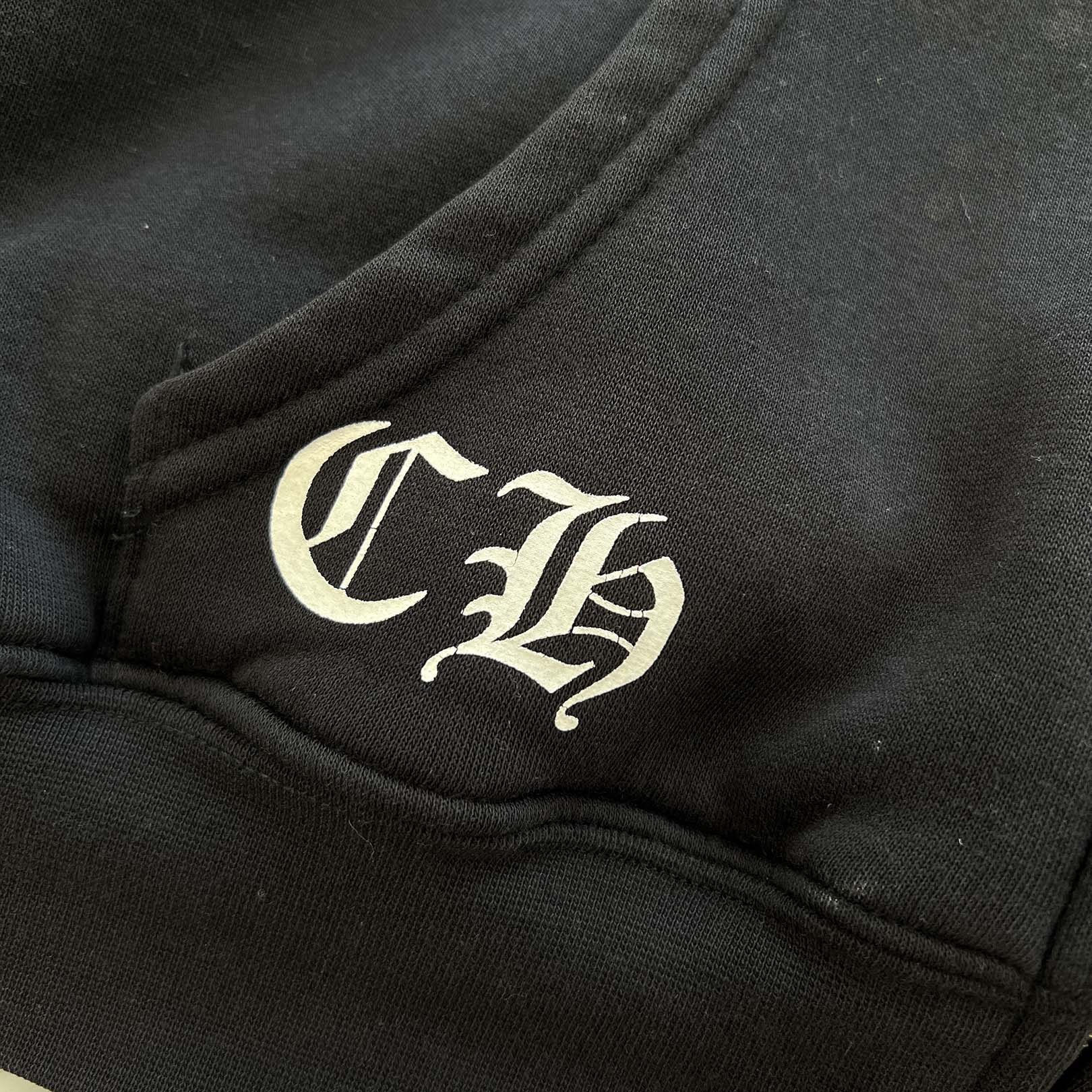 CHROME HEARTS Back Scroll Froral Cross Zip Up Hoodie Size L クロムハーツ バック スクロール フローラルクロス ジップアップ フーディ サイズL