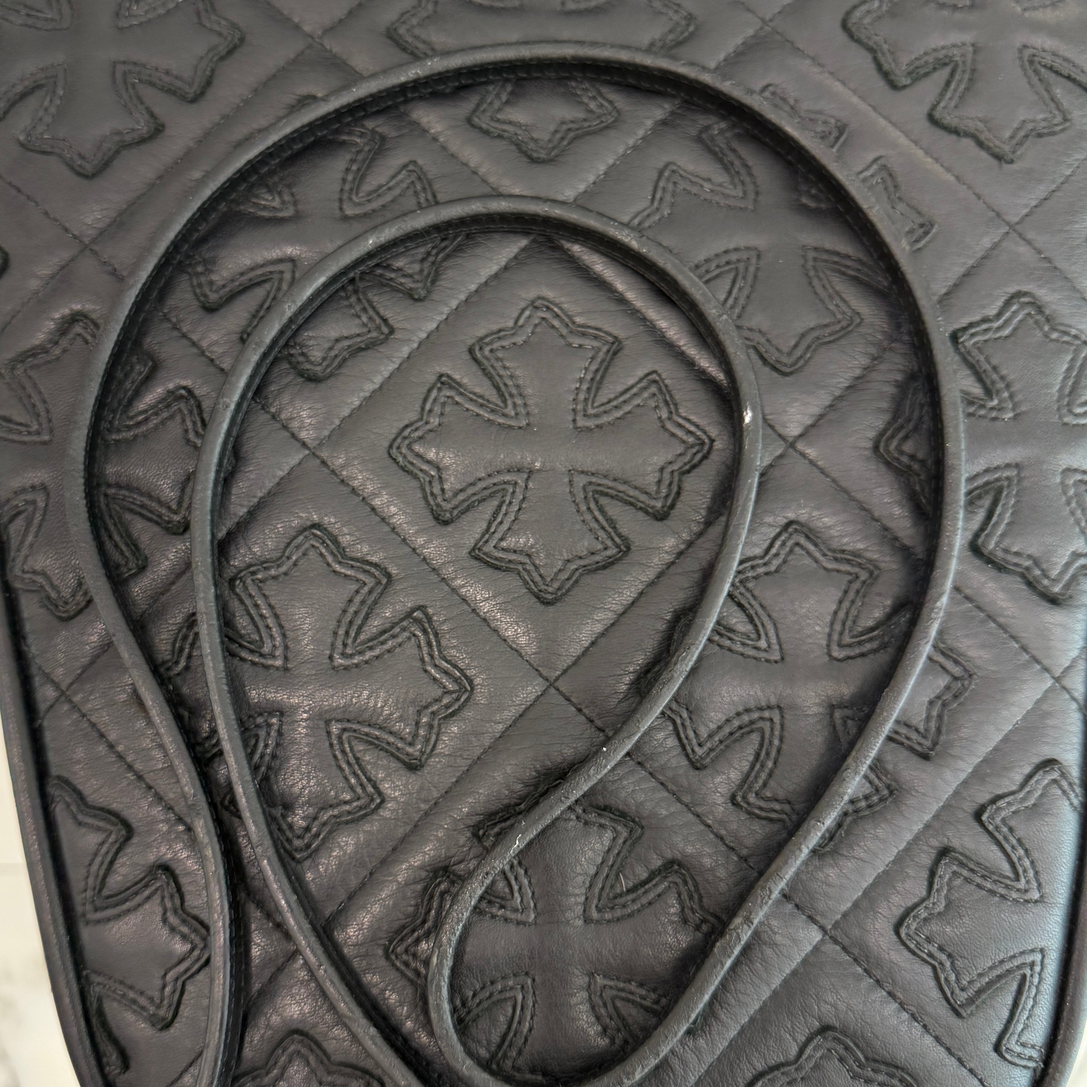 CHROME HEARTS Square Pocket 3 Cemetery Cross Leather Patch Shoulder Bag クロムハーツ スクエアポケット 3セメタリークロス レザーパッチ ショルダーバッグ