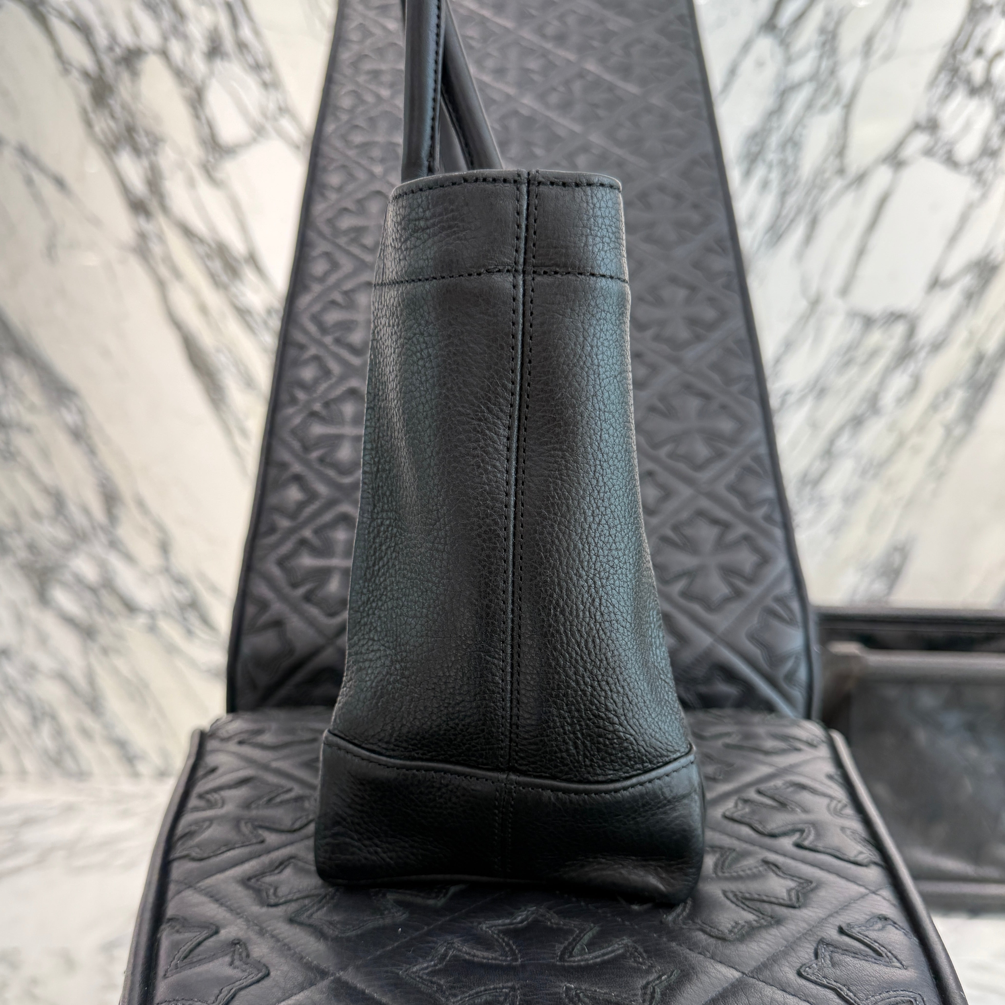 CHROME HEARTS 3 Cemetery Cross Leather Patch Tote Mini Bag クロムハーツ 3セメタリークロス レザーパッチ トート ミニ バッグ