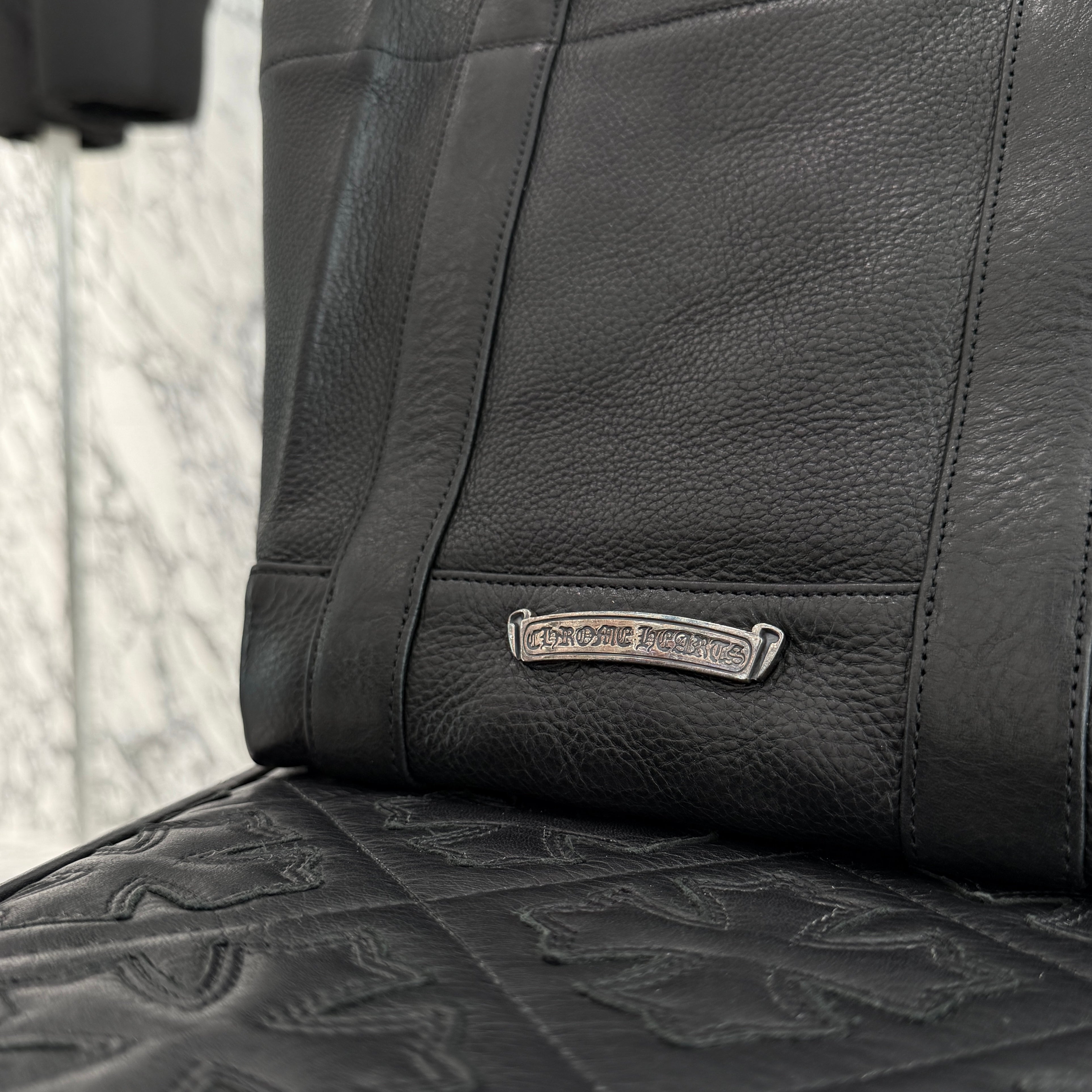 CHROME HEARTS 3 Cemetery Cross Leather Patch Tote Mini Bag クロムハーツ 3セメタリークロス レザーパッチ トート ミニ バッグ