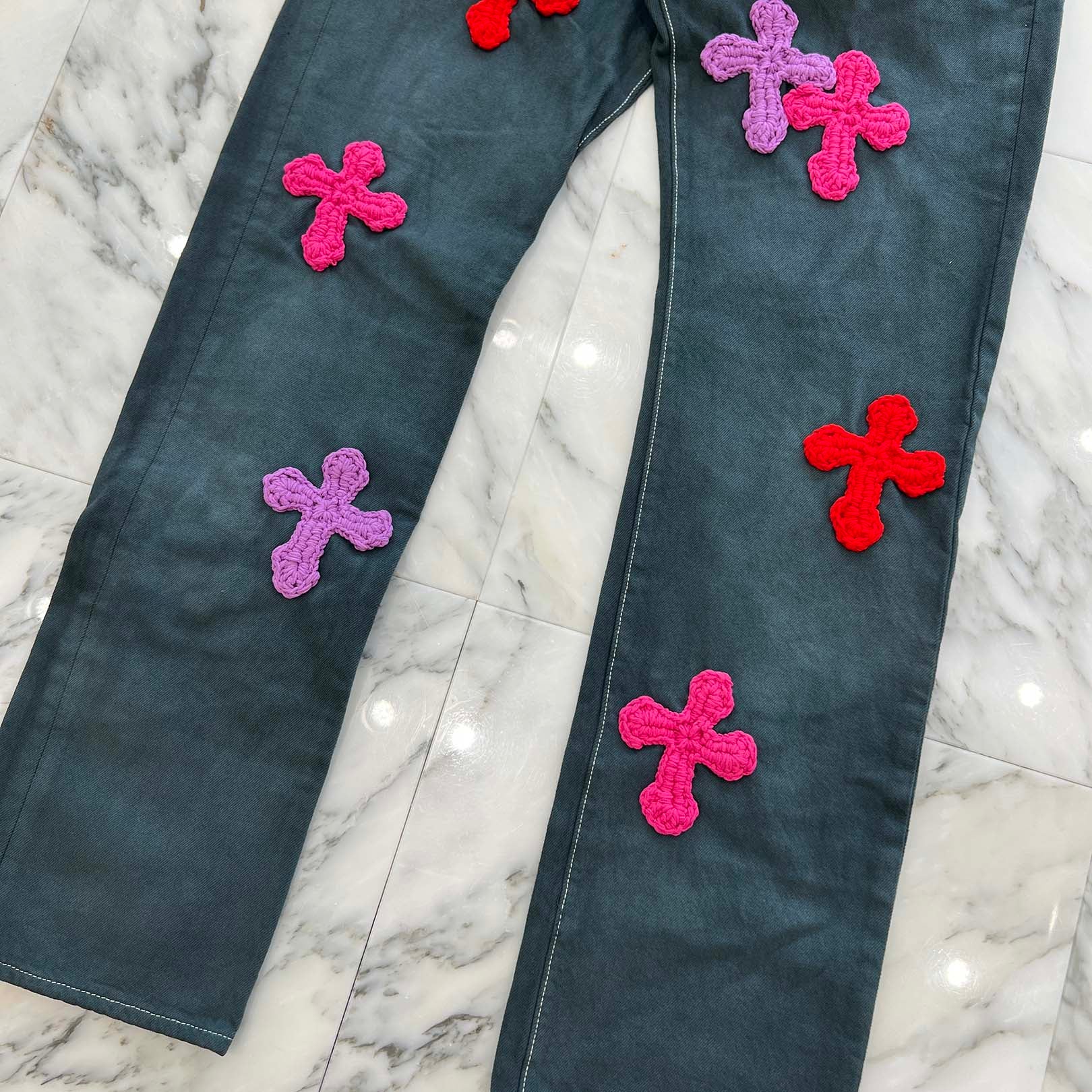 Y.A.R.N × Levi's 501 Body Knit Cross Denim Pants Size W33×L32 ヤーン×リーバイス 501 ボディ ニットクロス デニムパンツ サイズW33×L32