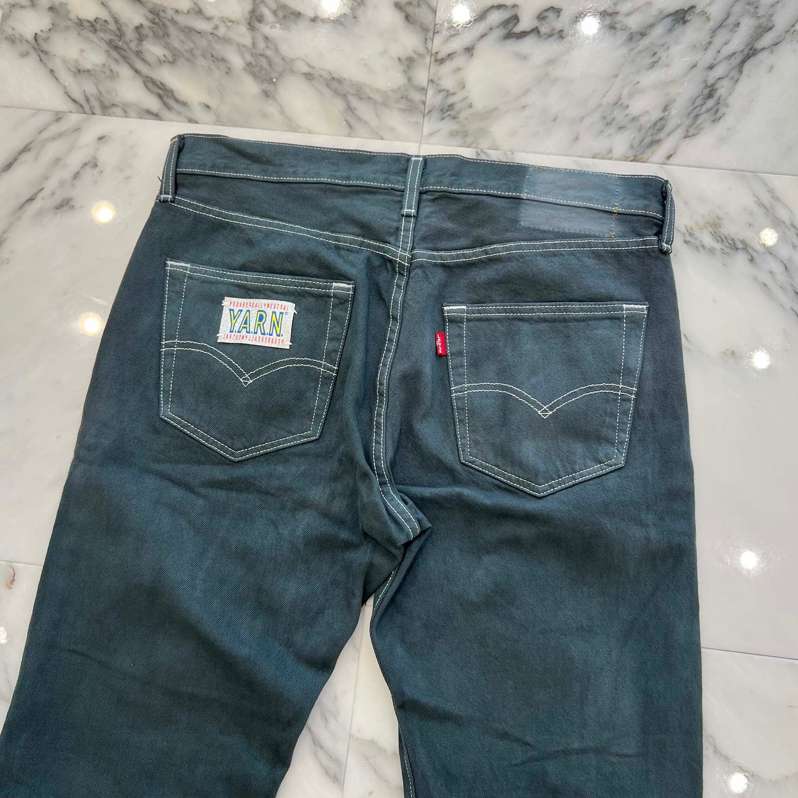 Y.A.R.N × Levi's 501 Body Knit Cross Denim Pants Size W33×L32 ヤーン×リーバイス 501 ボディ ニットクロス デニムパンツ サイズW33×L32