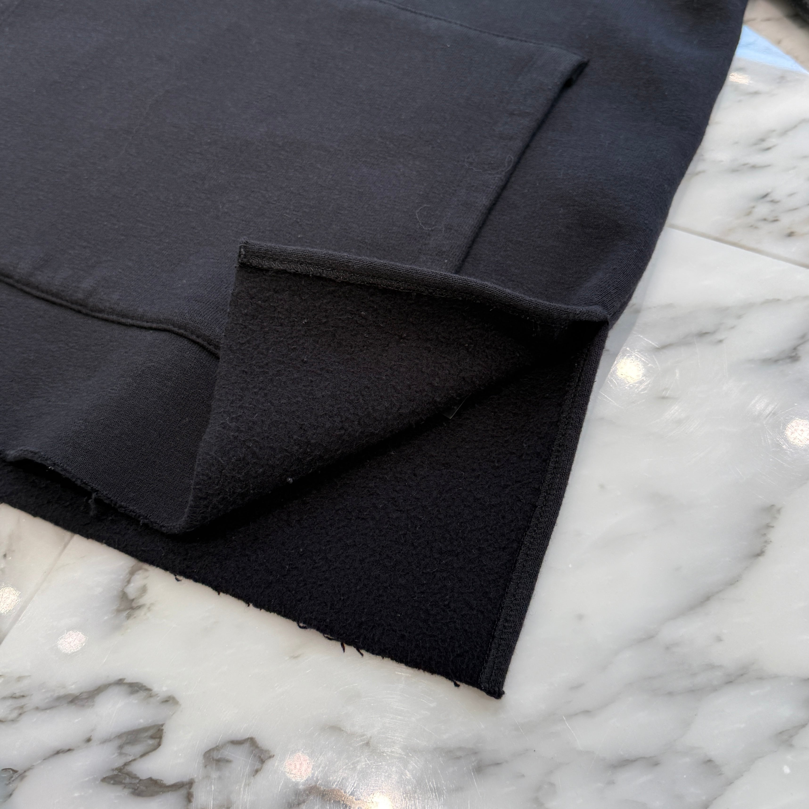 CHROME HEARTS Y NOT Leather Cross Patch Arm Leather Switching Pullover Hoodie Size S クロムハーツ ワイノット レザークロスパッチ アームレザー切替 プルオーバーフーディー サイズS