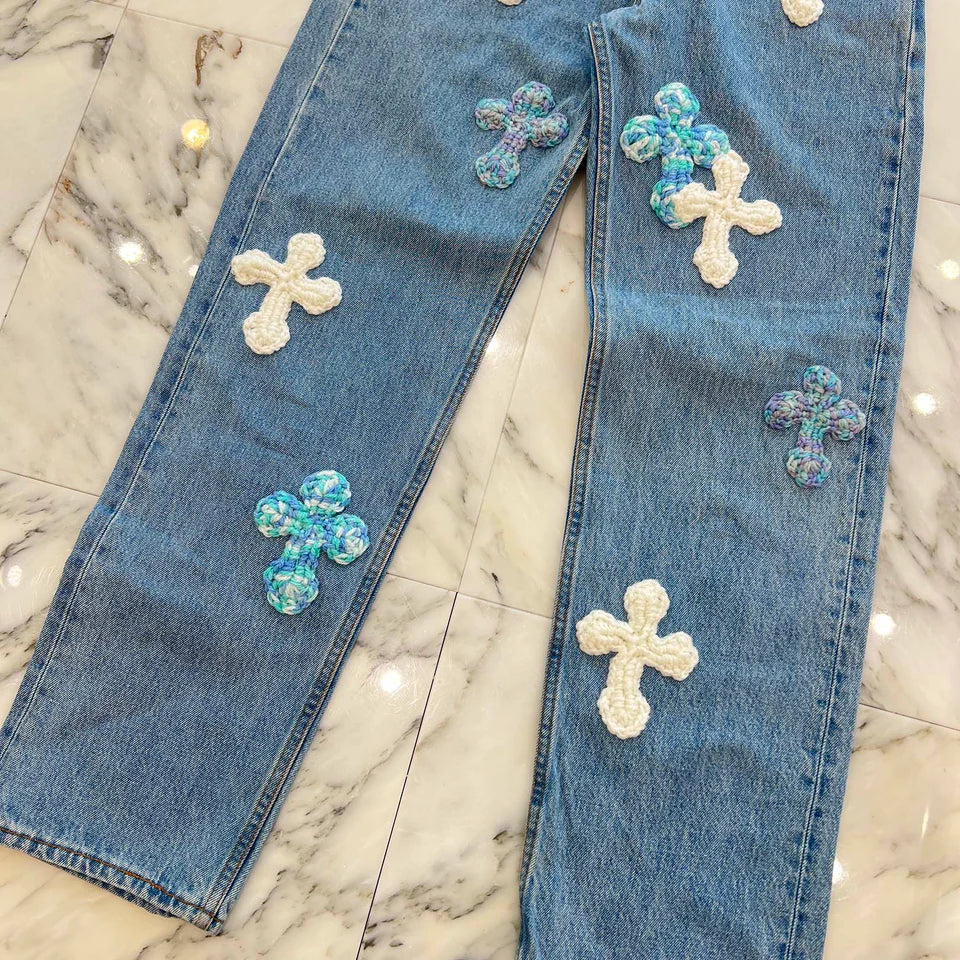 Y.A.R.N × Levi's 501 Body Knit Cross Denim Pants SizeW33×L30 ヤーン×リーバイス 501 ボディ ニットクロス デニムパンツ サイズW33×L30