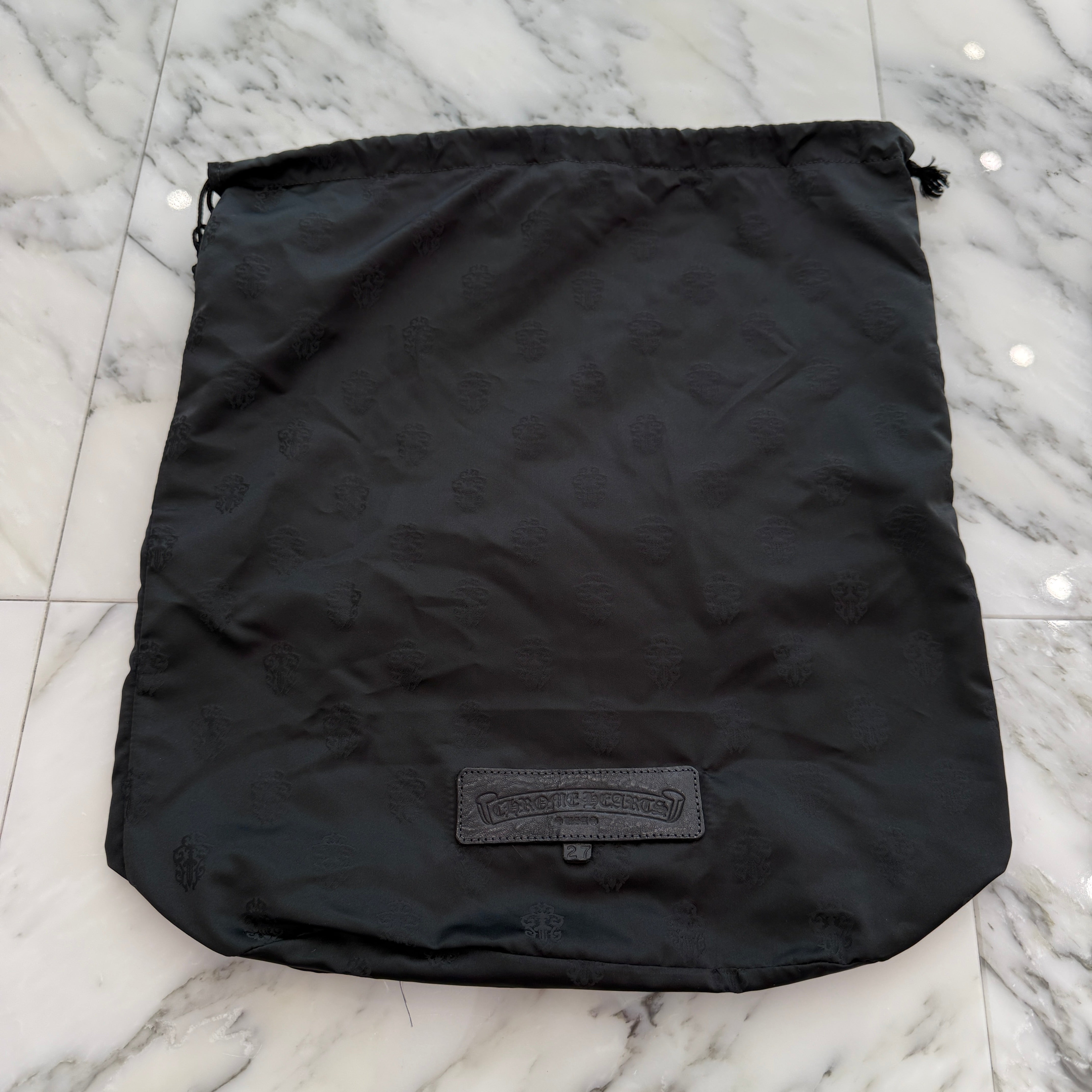 CHROME HEARTS 3 Cemetery Cross Leather Patch Tote Mini Bag クロム