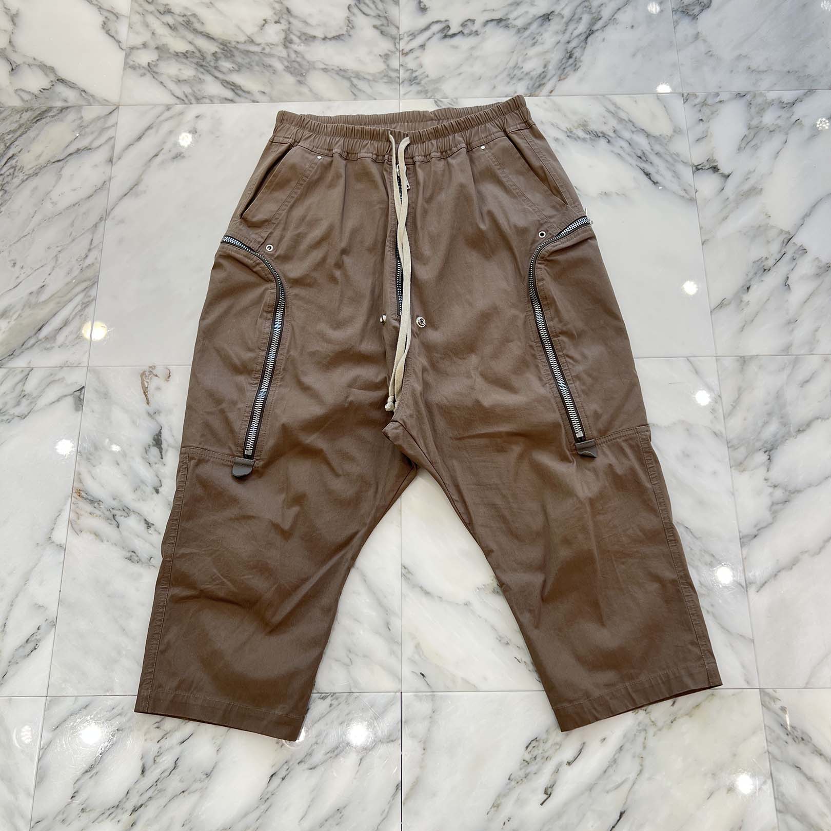 Rick Owens 2022SS Drawstring Zip Detail Pants RU01B1348TE Size 46