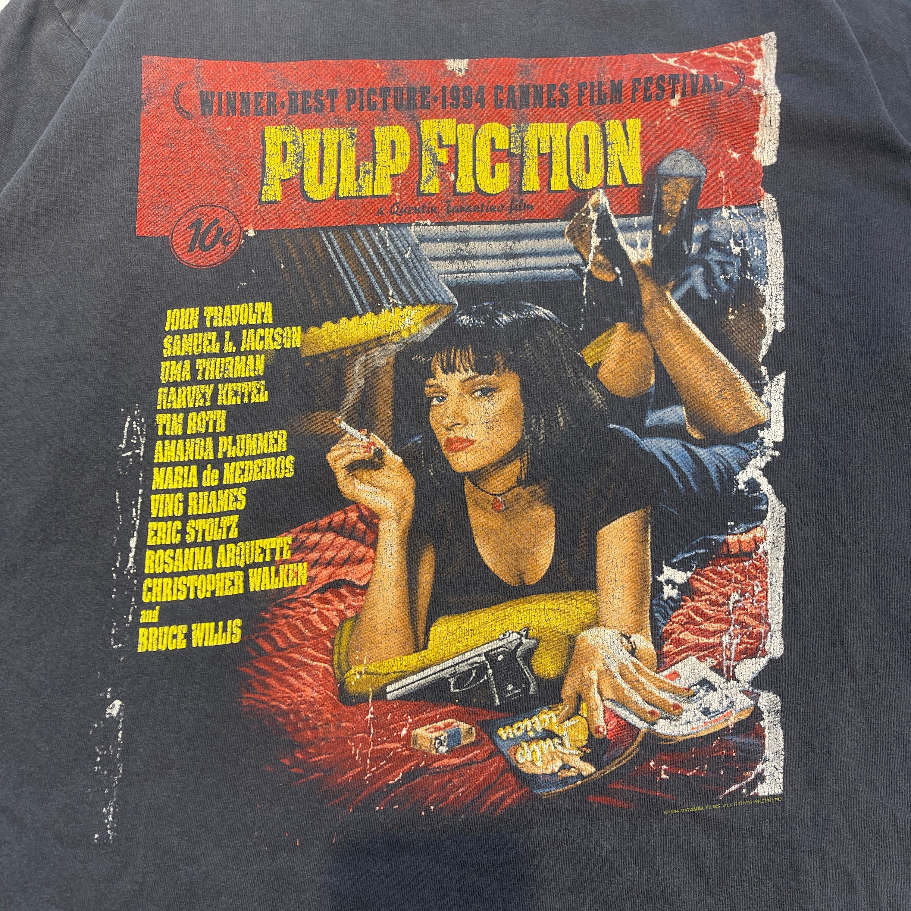 Vintage 90's Pulp Fiction "Back Stage Pass" 1994 Winterland Movie S/S Tee Size L 90's パルプフィクション "バックステージパス" 1994 ウィンターランド社製 ムービーTシャツ サイズL