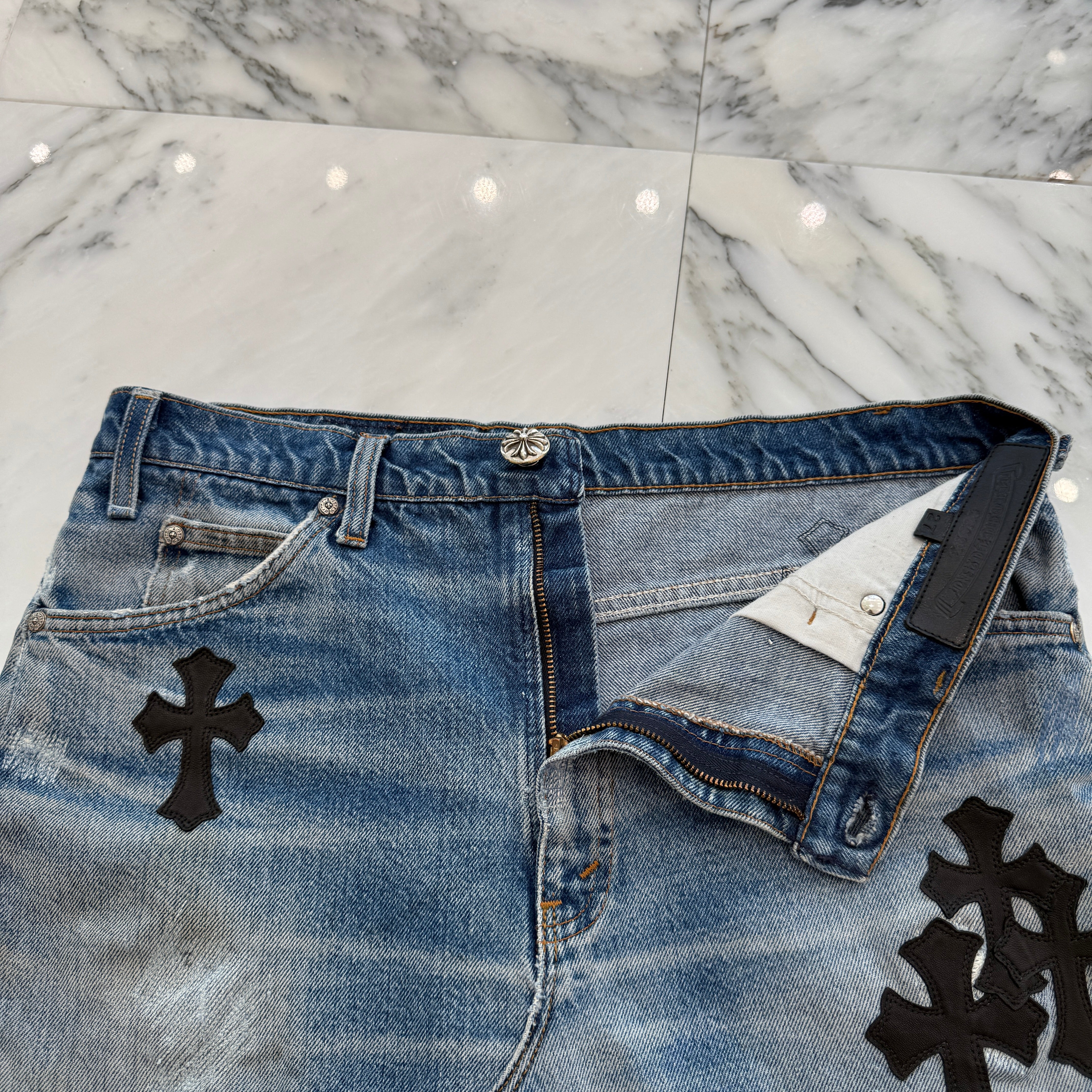 クロムハーツ ×リーバイス LEVI'S クロスパッチ付きデニムスカート 27 クロムハーツ ×リーバイス LEVI'S クロスパッチ付きデニム