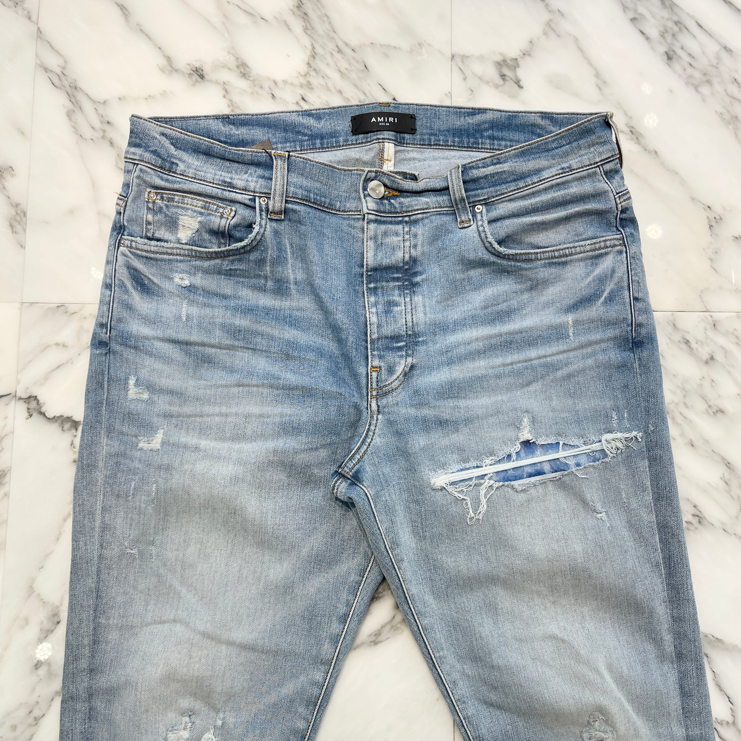 AMIRI 小売 ダメージ デニムパンツ サイズ36 AMIRI ダメージ加工