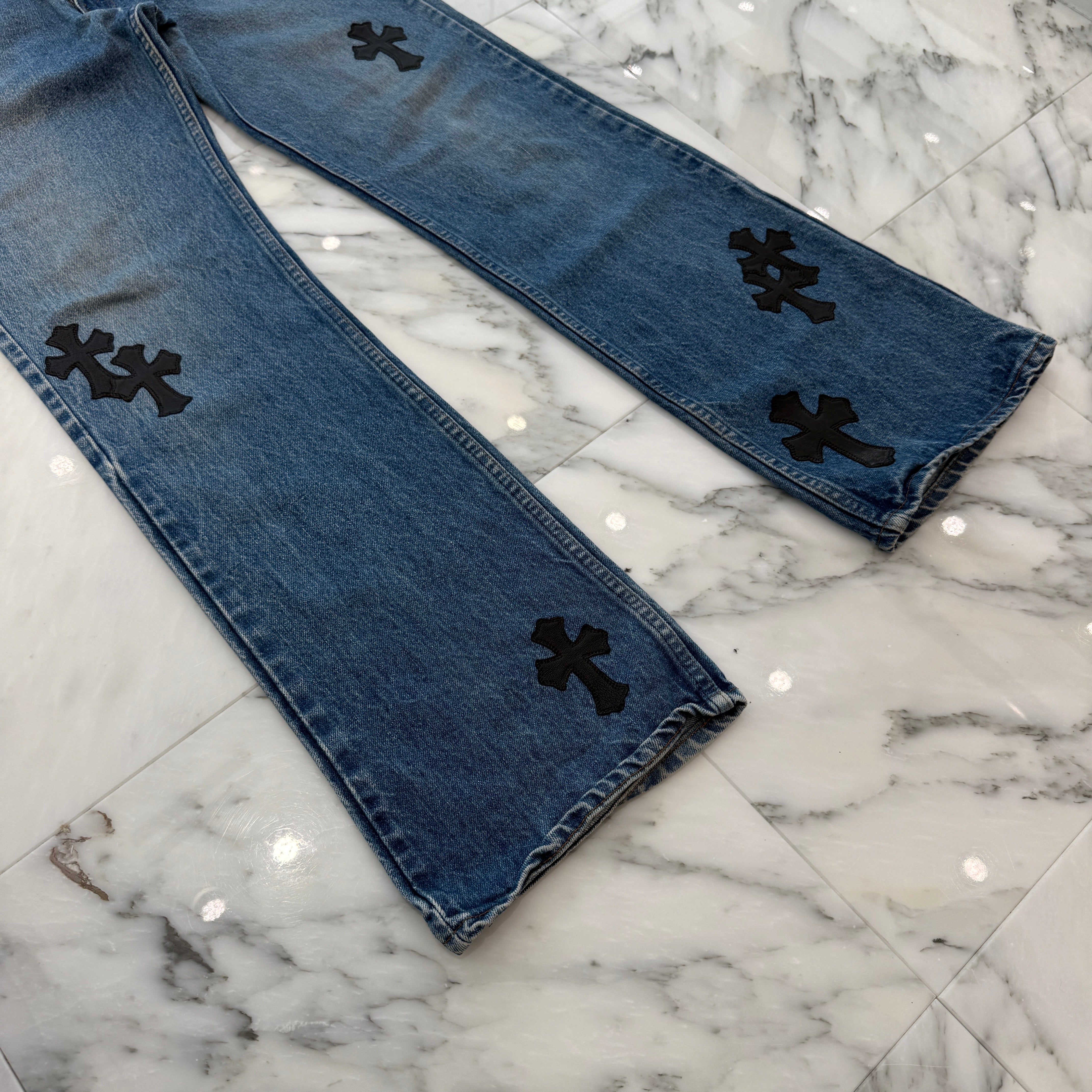 CHROME HEARTS × Levi's Body VNTG Cross Leather Patch Jeans Size 31 クロムハーツ × リーバイスボディ ヴィンテージ クロスレザーパッチ ジーンズ デニムパンツ サイズ31