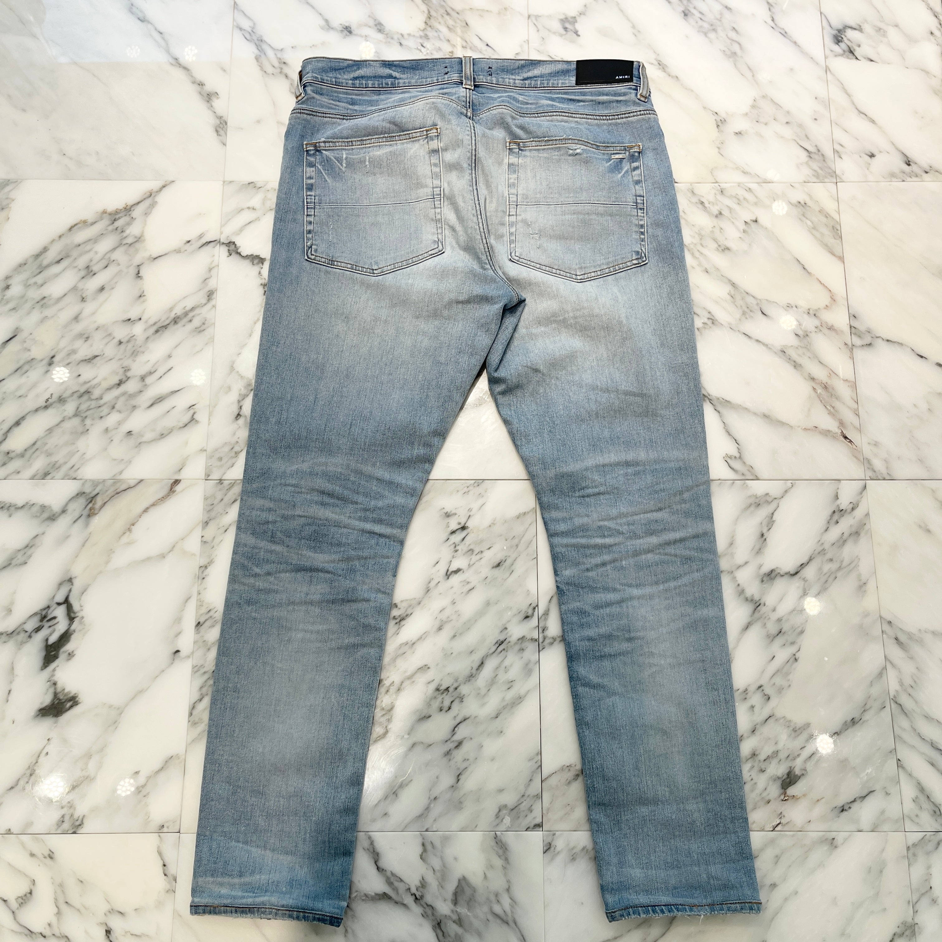 AMIRI MX1 Mohair Fabric Damage Skinny Denim Pants Size 36 アミリ MX1 モヘアファブリック ダメージ加工 スキニー デニムパンツ サイズ36