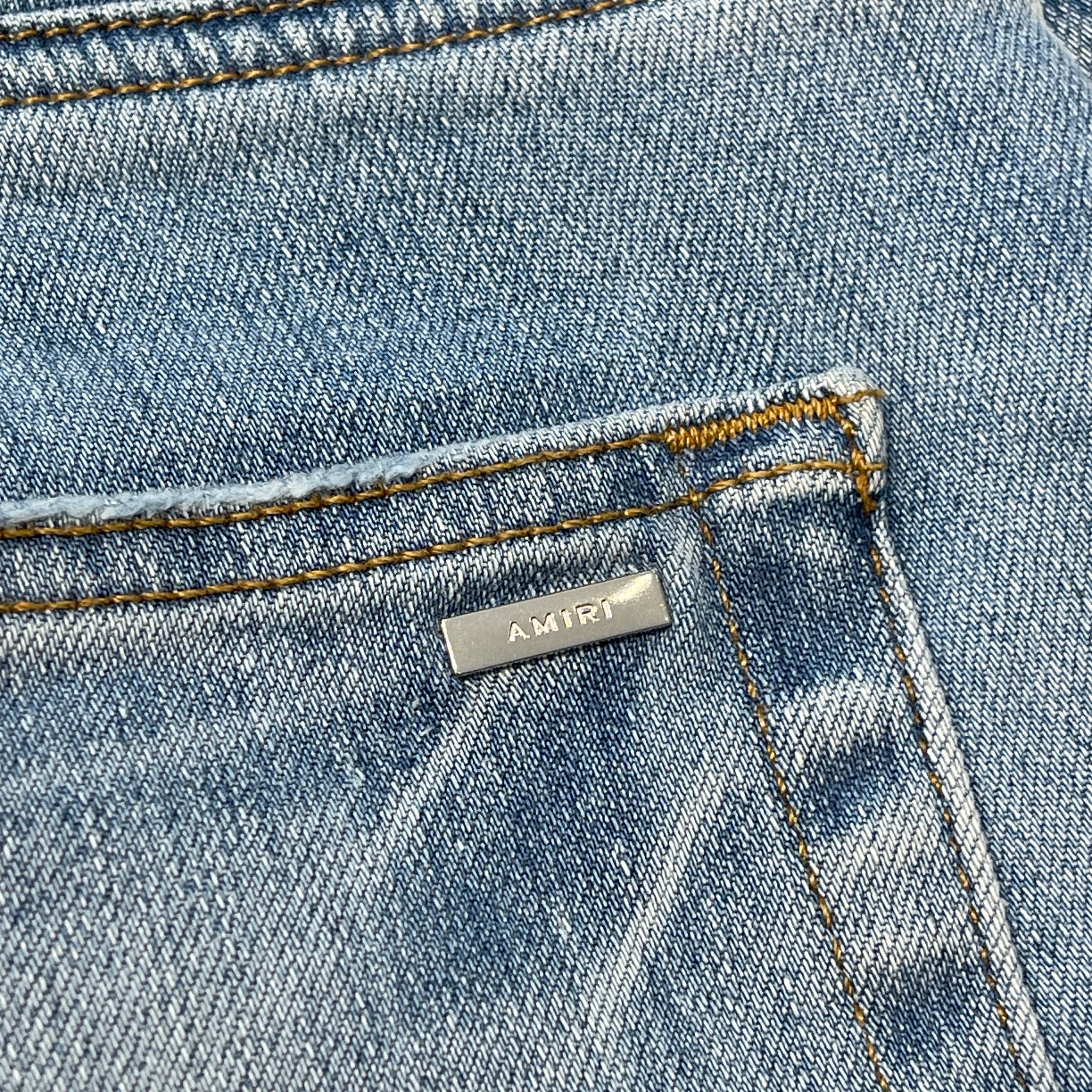 AMIRI MX1 Mohair Fabric Damage Skinny Denim Pants Size 36 アミリ MX1 モヘアファブリック ダメージ加工 スキニー デニムパンツ サイズ36