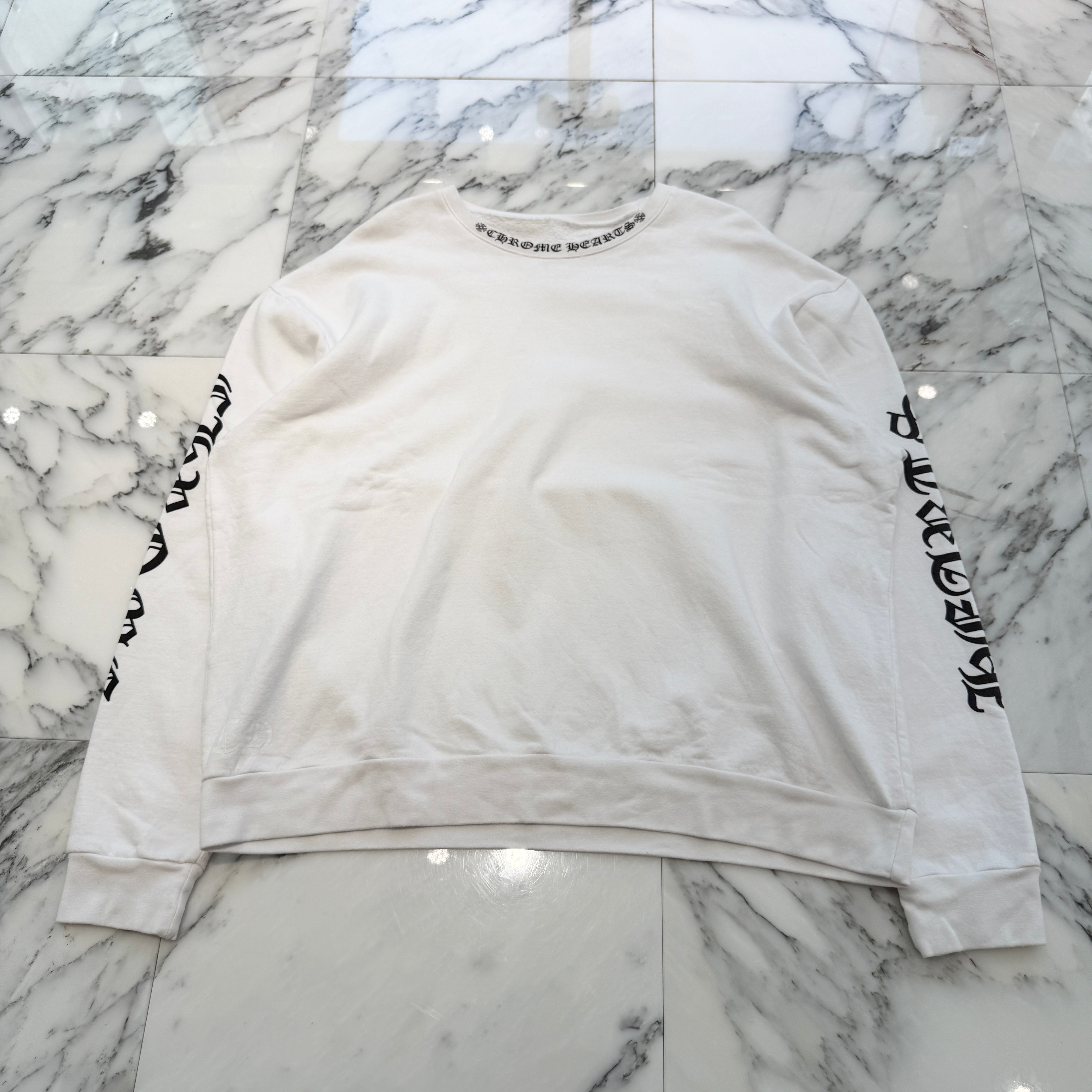 CHROME HEARTS Neck Logo Crewneck Sweatshirt Size L クロムハーツ