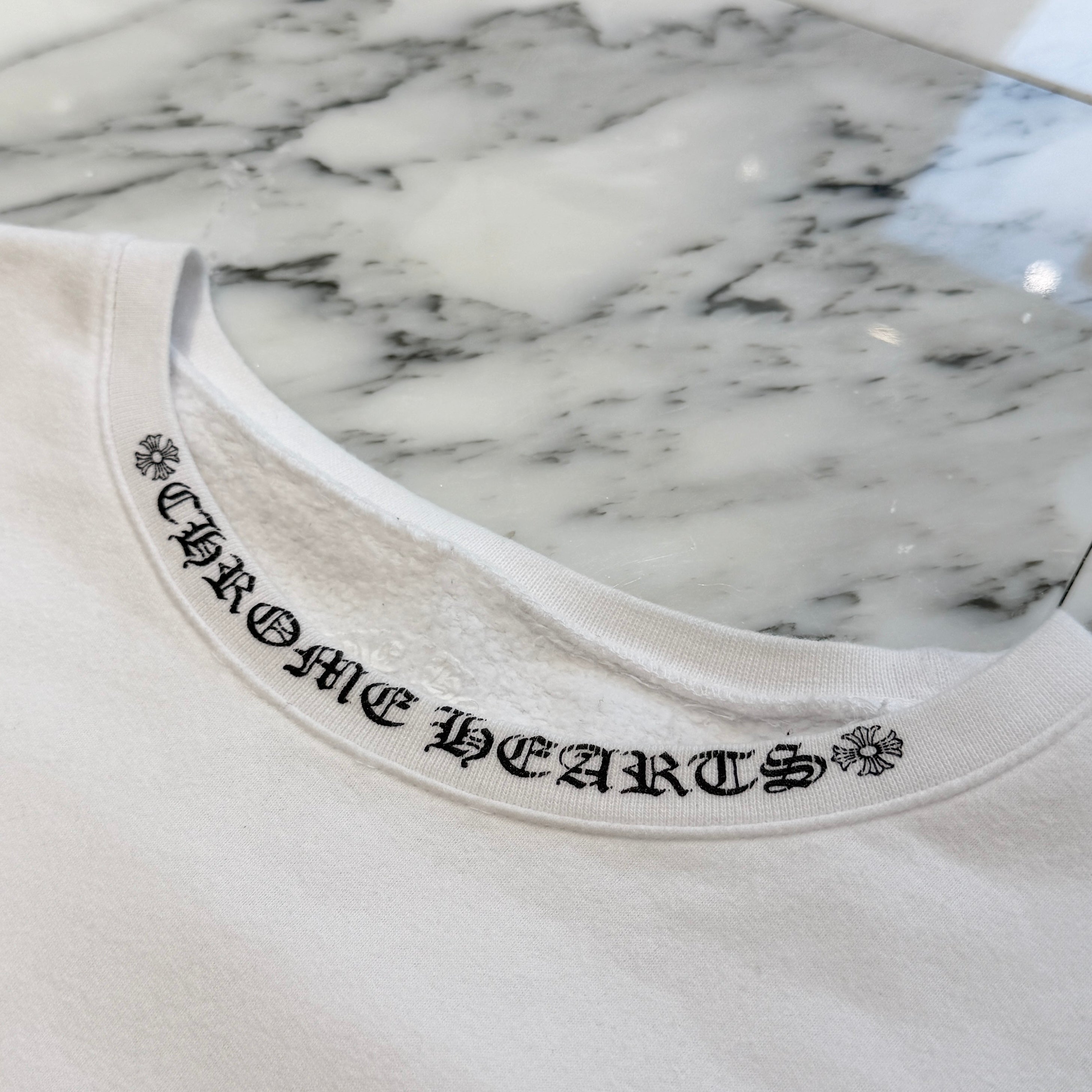 CHROME HEARTS Neck Logo Crewneck Sweatshirt Size L クロムハーツ ネックロゴ クルーネック スウェットシャツ サイズL