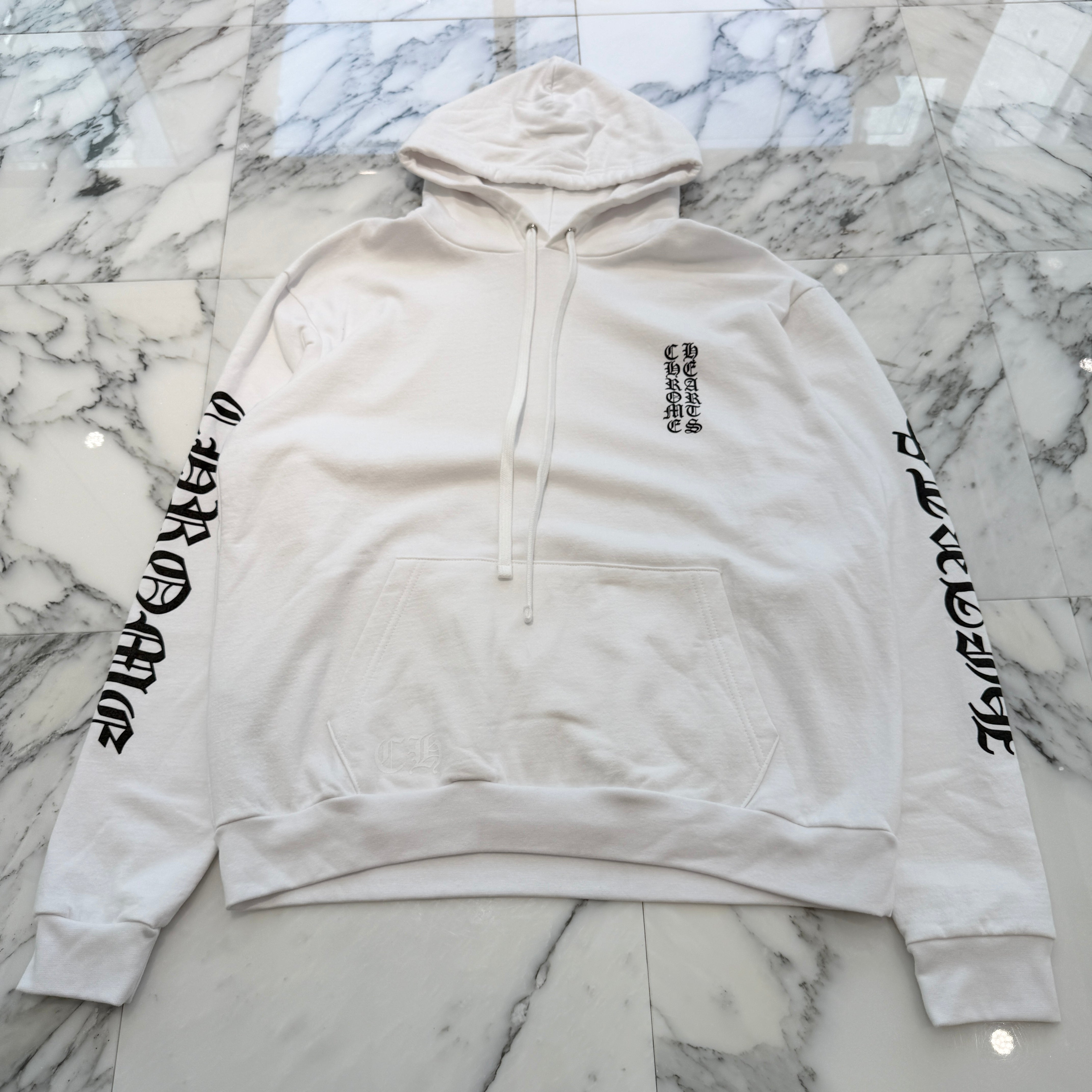 CHROME HEARTS Vertical Logo Pullover Hoodie Size M クロムハーツ ヴァーティカルロゴ プルオーバーフーディー サイズM