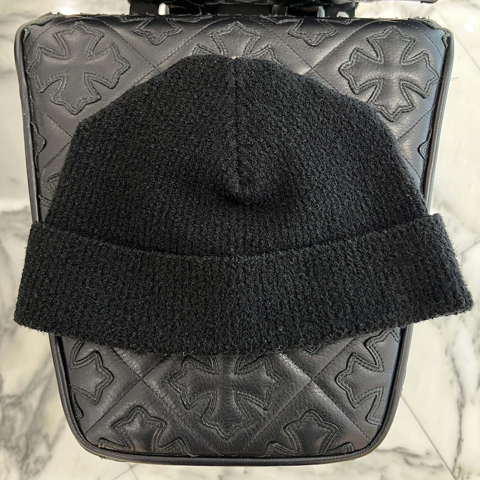 CHROME HEARTS 2024AW Harako Leather Cross Patch Beanie Size ONE SIZE (53-60) クロムハーツ ハラコ レザークロスパッチ ビーニーサイズONE SIZE (53-60)