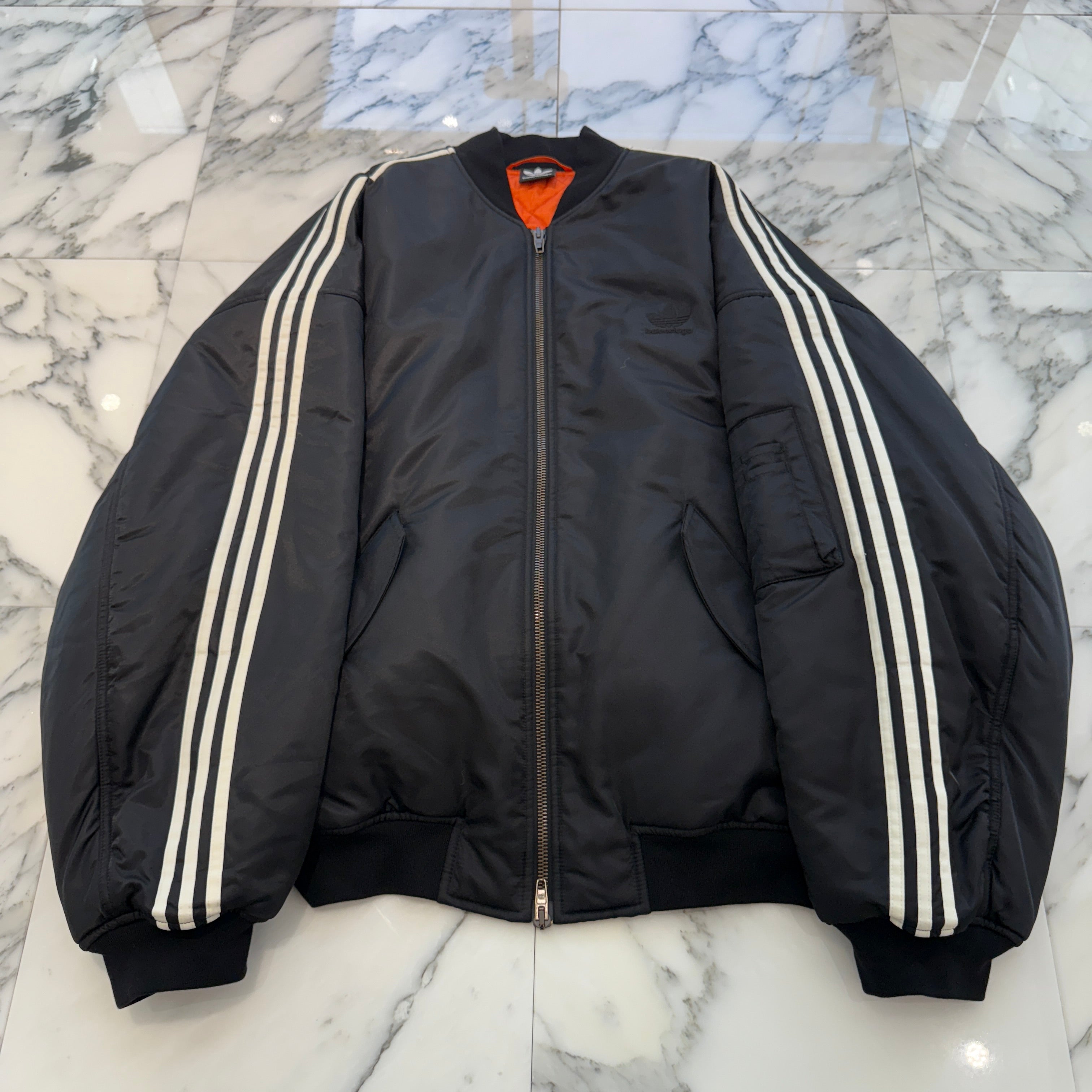 BALENCIAGA × adidas 2023SS MA-1 Side Line Bomber Nylon Jacket 725335 TNO27 Size 48 バレンシアガ × アディダス MA-1 サイドライン ボンバー ナイロン ジャケット サイズ48