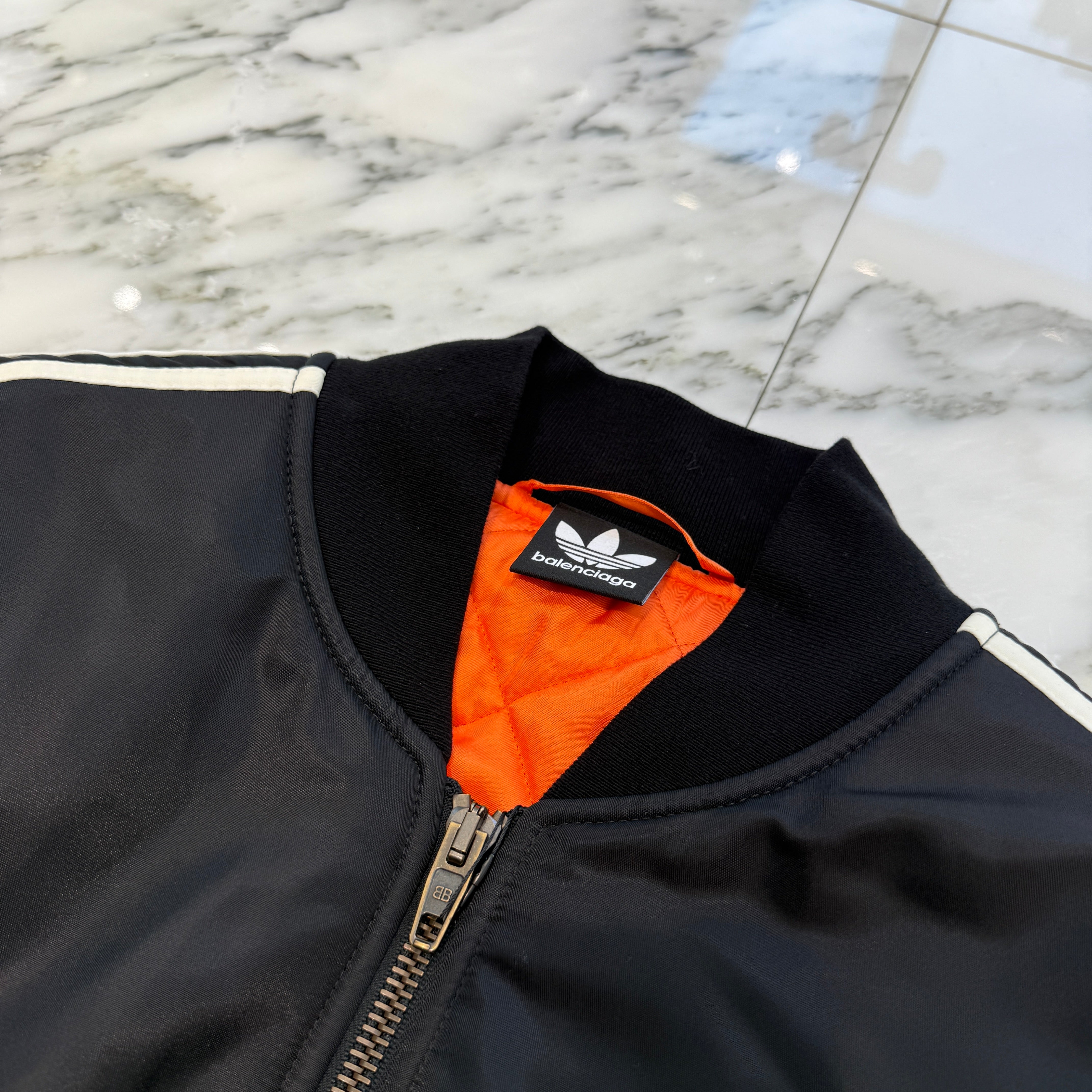 BALENCIAGA × adidas 2023SS MA-1 Side Line Bomber Nylon Jacket 725335 TNO27 Size 48 バレンシアガ × アディダス MA-1 サイドライン ボンバー ナイロン ジャケット サイズ48