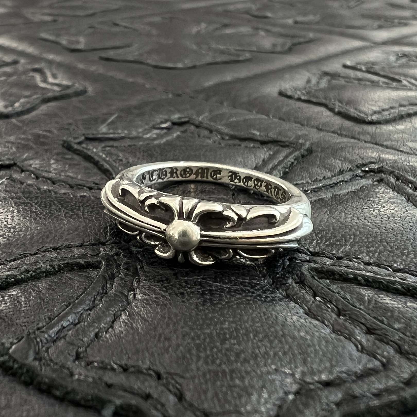 CHROME HEARTS Baby Classic Floral Cross Ring 10号 クロムハーツ ベイビークラシック フローラルクロス リング サイズ10号