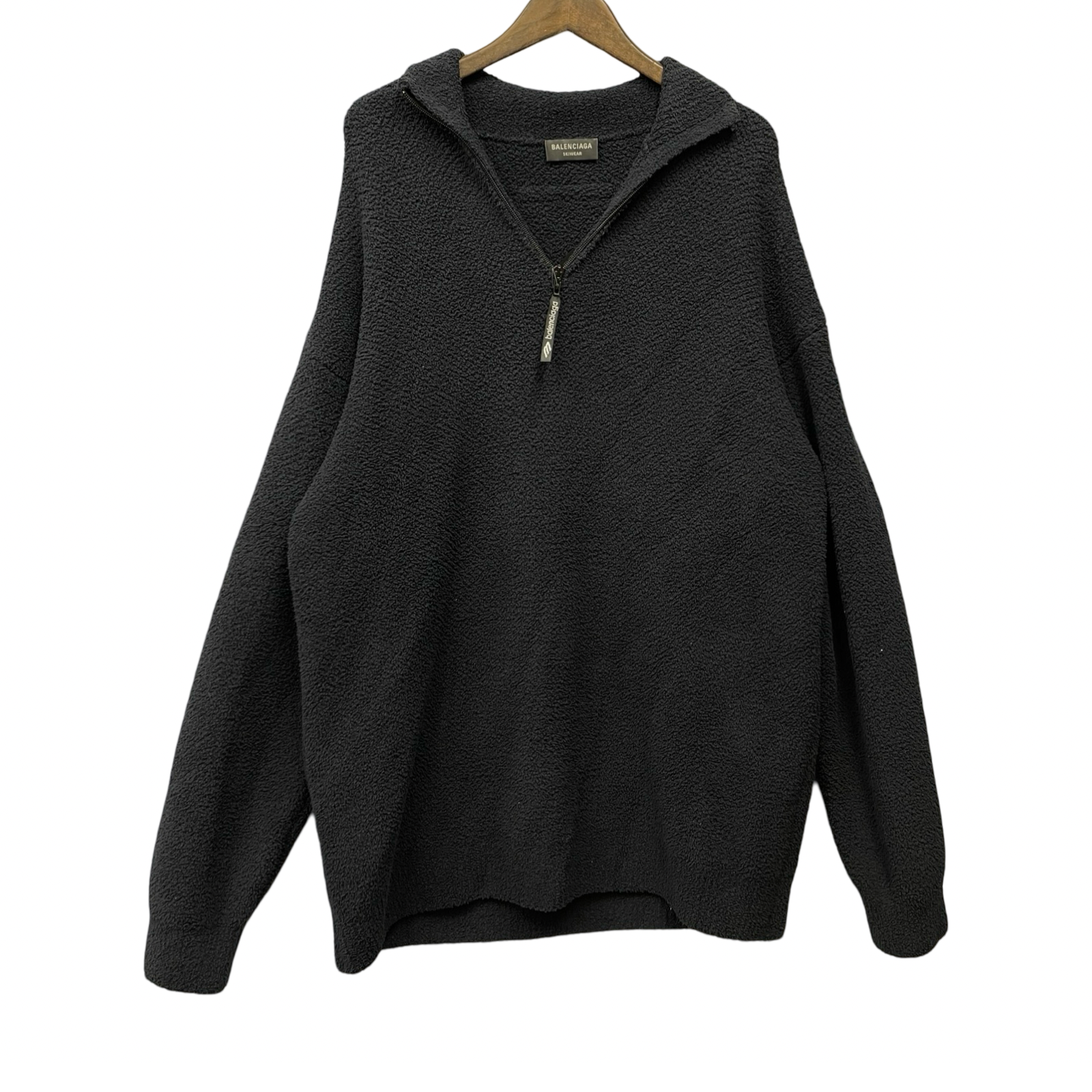 BALENCIAGA 2024SS Back Logo Half Zip Up Knit 773574 T62321000 Size XS