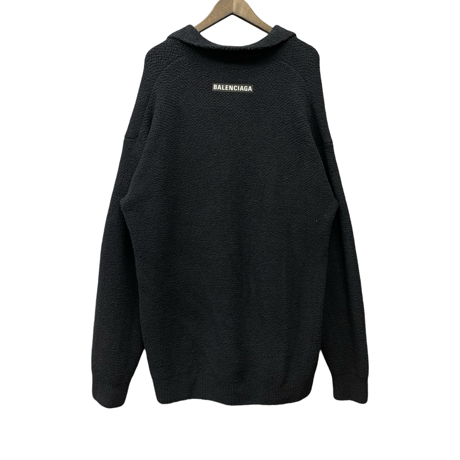 BALENCIAGA 2024SS Back Logo Half Zip Up Knit 773574 T62321000 Size XS