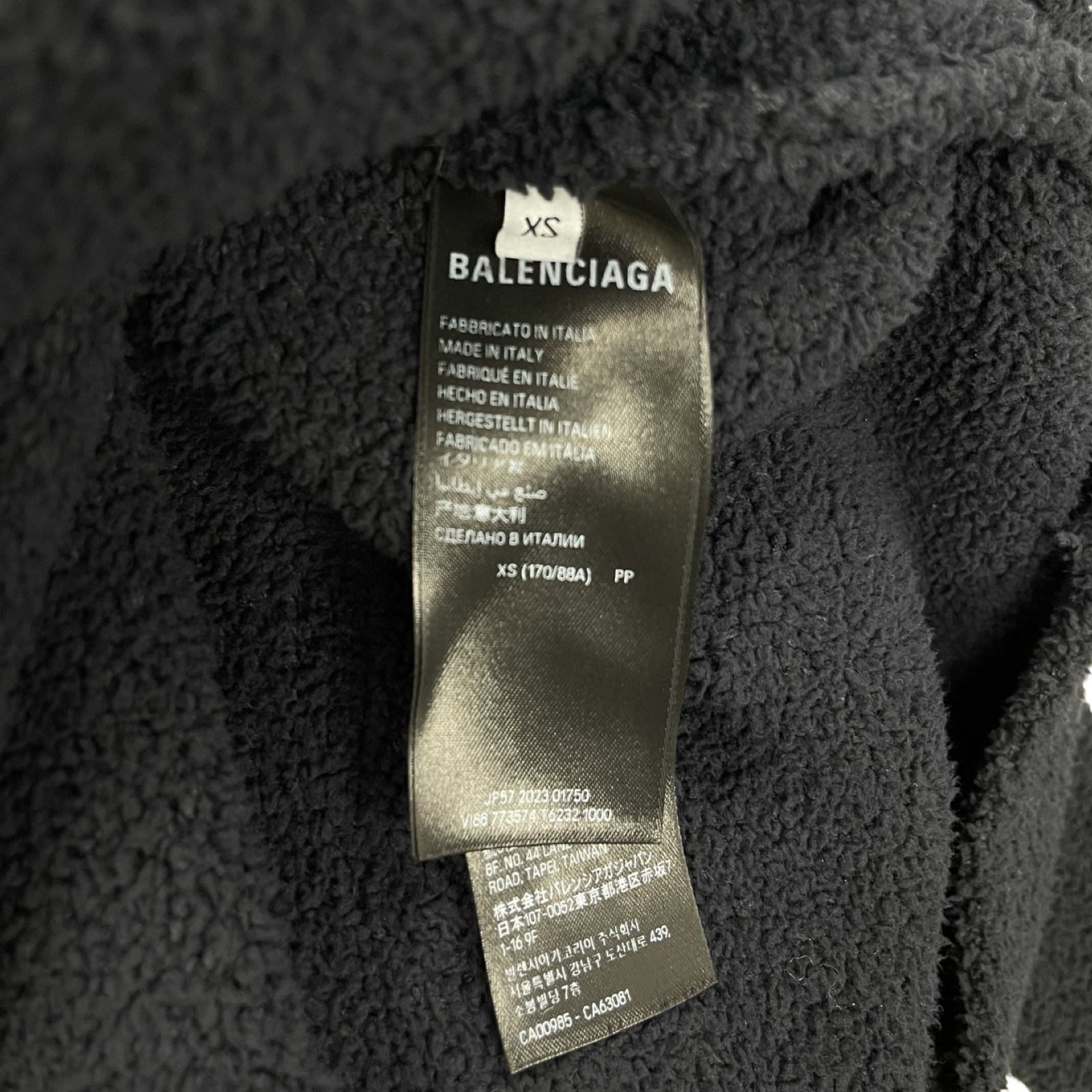 BALENCIAGA 2024SS Back Logo Half Zip Up Knit 773574 T62321000 Size XS