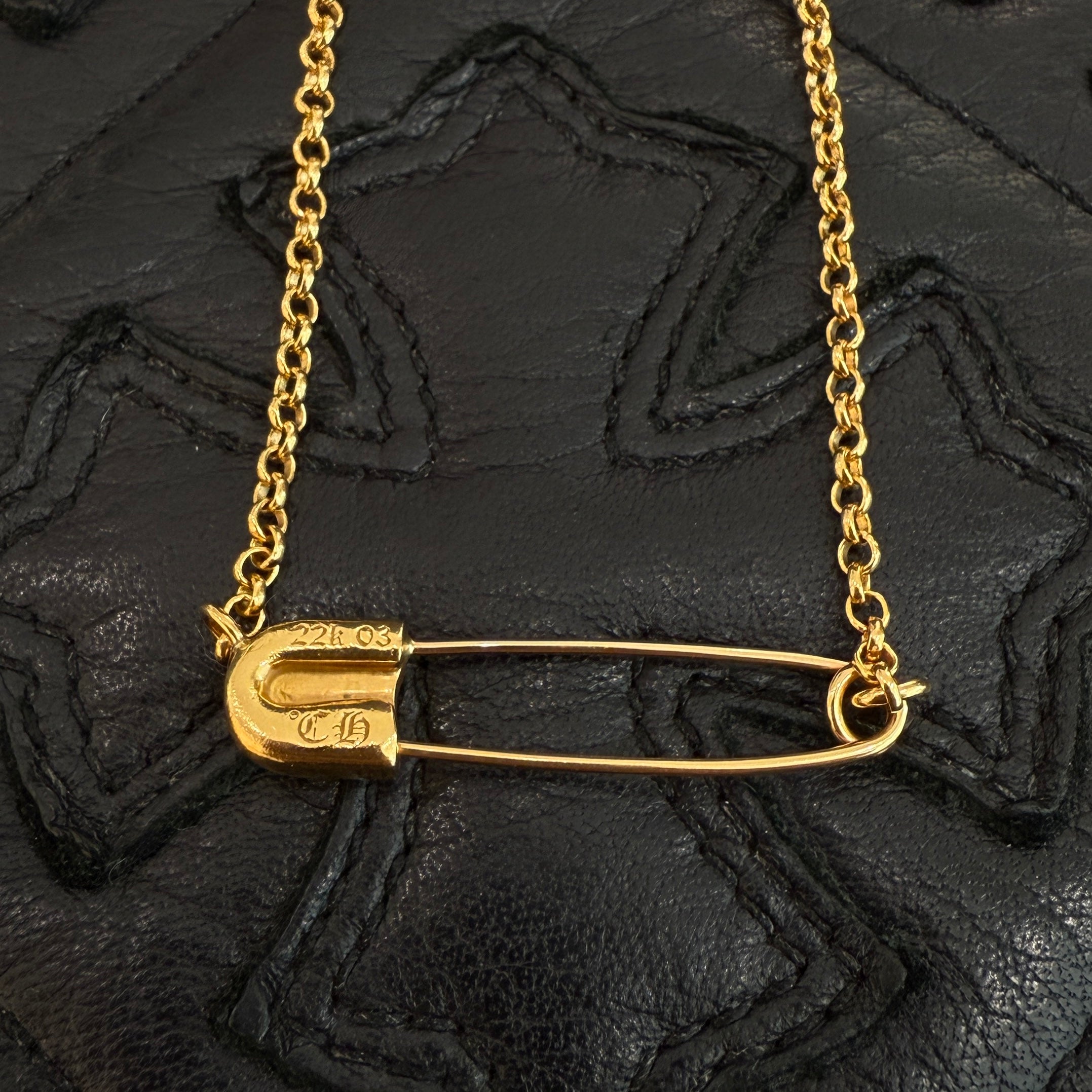 jp クロムハーツ safety pin 18 inchs 新品 CHROME HEARTS クロムハーツ 22k セーフティピン 純正ダイヤ 18
