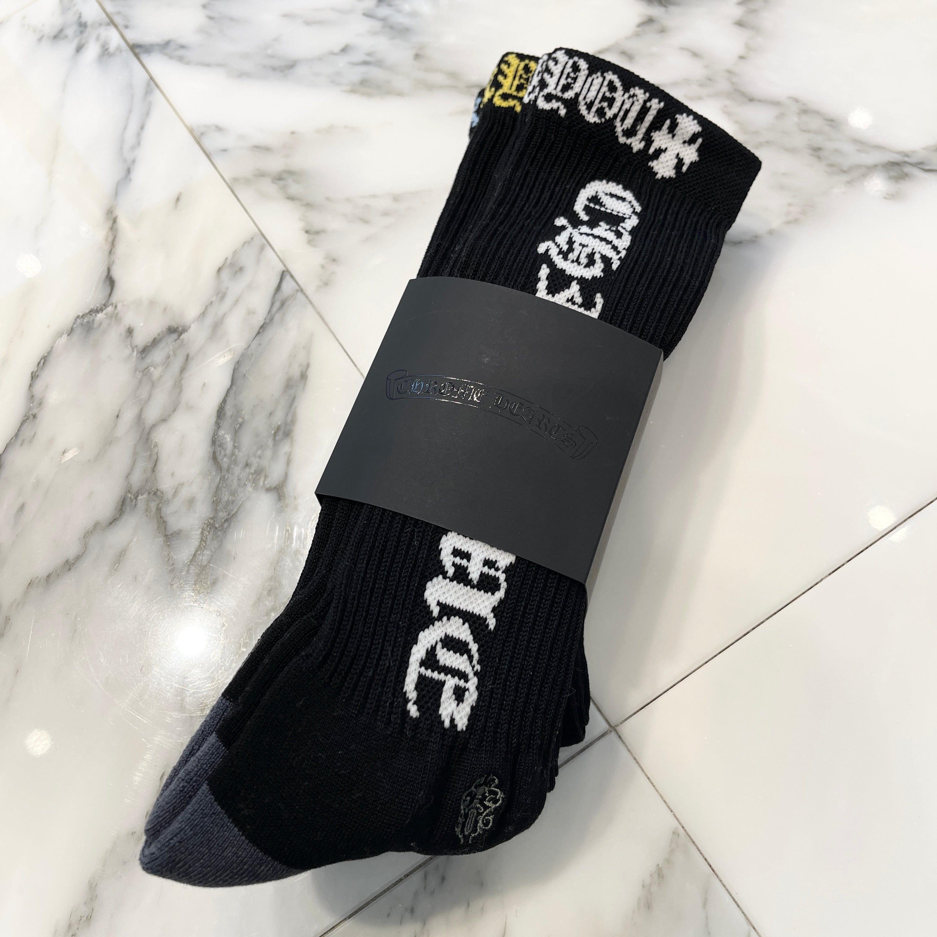 CHROME HEARTS Vine Dagger Embroidery "FUCK YOU" Socks Size 22.5cm～24.5cm クロムハーツ ヴァインダガー刺繍 "ファックユー" ソックス サイズ22.5cm～24.5cm