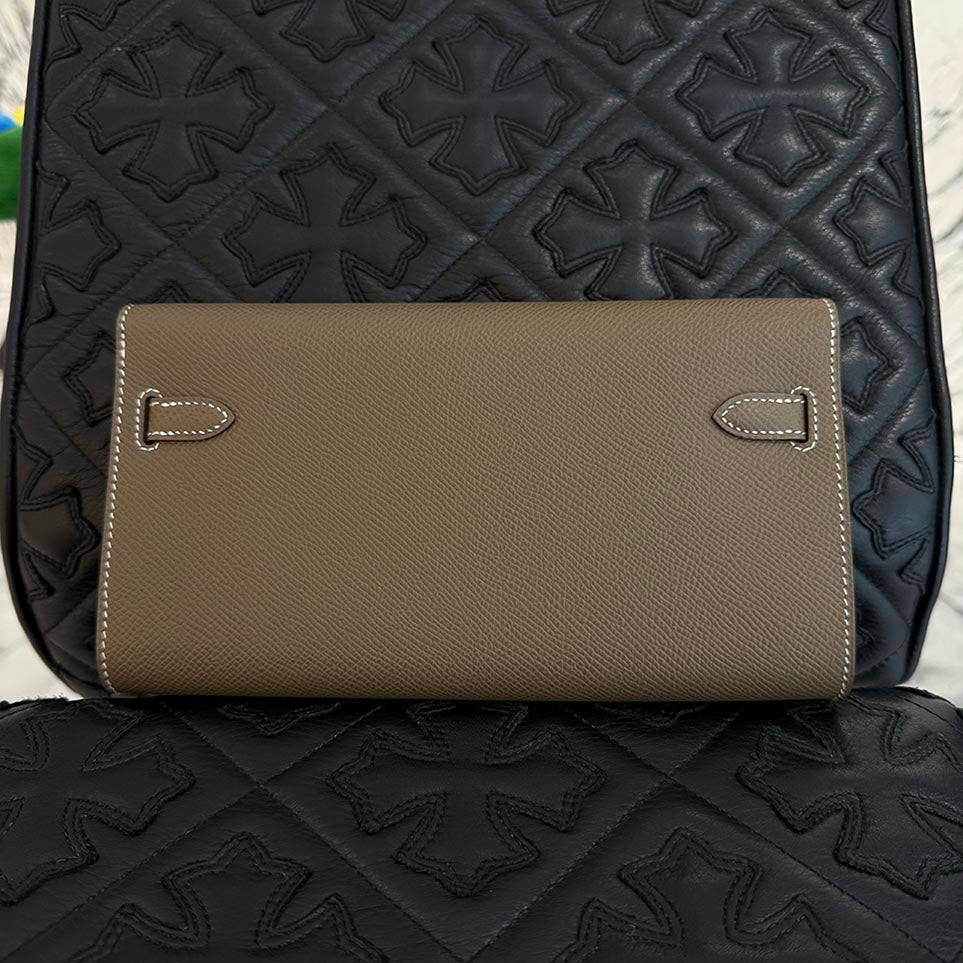 HERMES Kelly Wallet Long To Go "ETOUPE" Leather Shoulder Bag B刻印 エルメス ケリー ウォレット ロングトゥゴー "エトゥープ" レザーショルダーバッグ B刻印