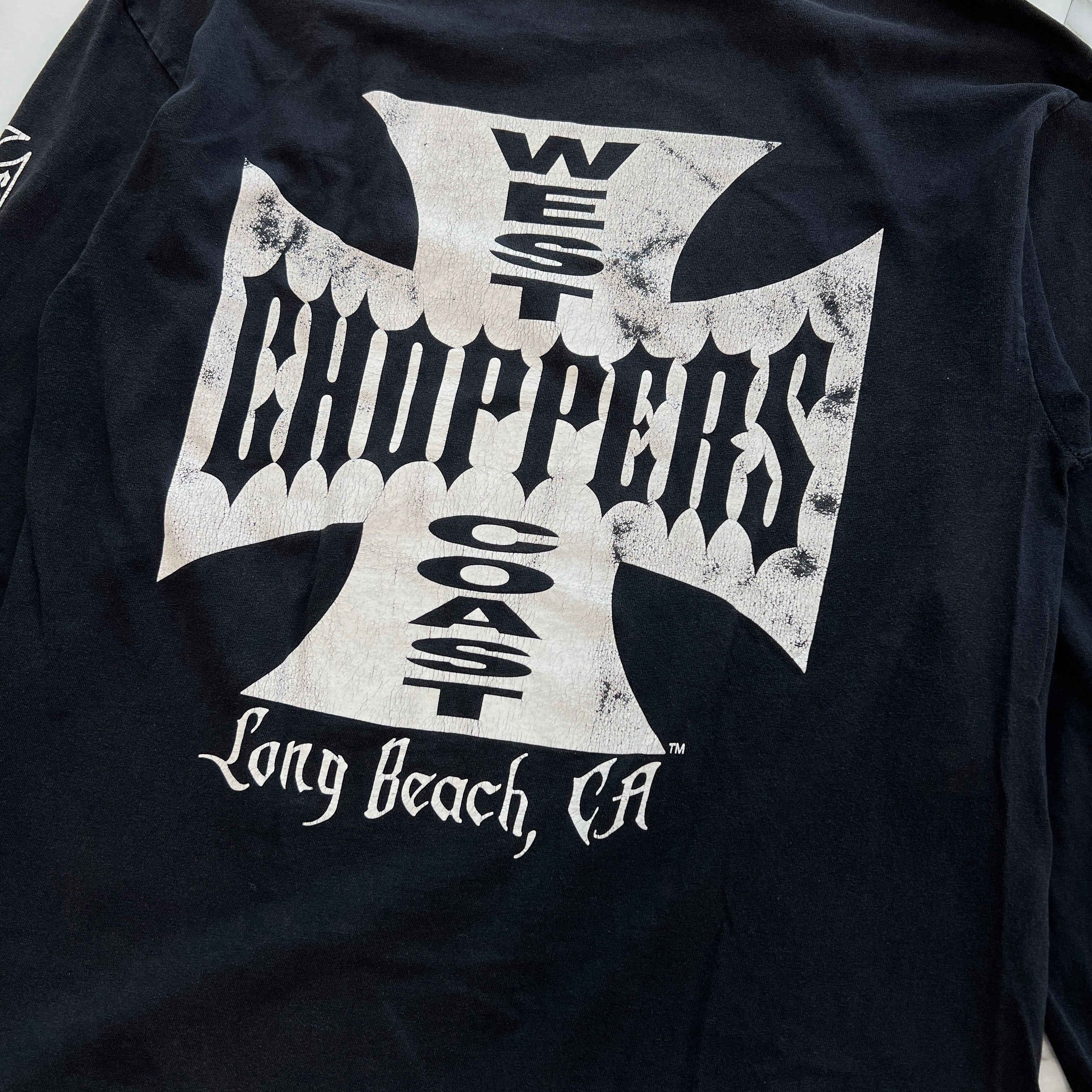 Vintage 00's West Coast Choppers "Long Beach , CA" IRON CROSS L/S Tee Size L 00's ウェストコーストチョッパーズ "ロングビーチ カリフォルニア" アイロンクロス ロングスリーブ Tシャツ サイズL