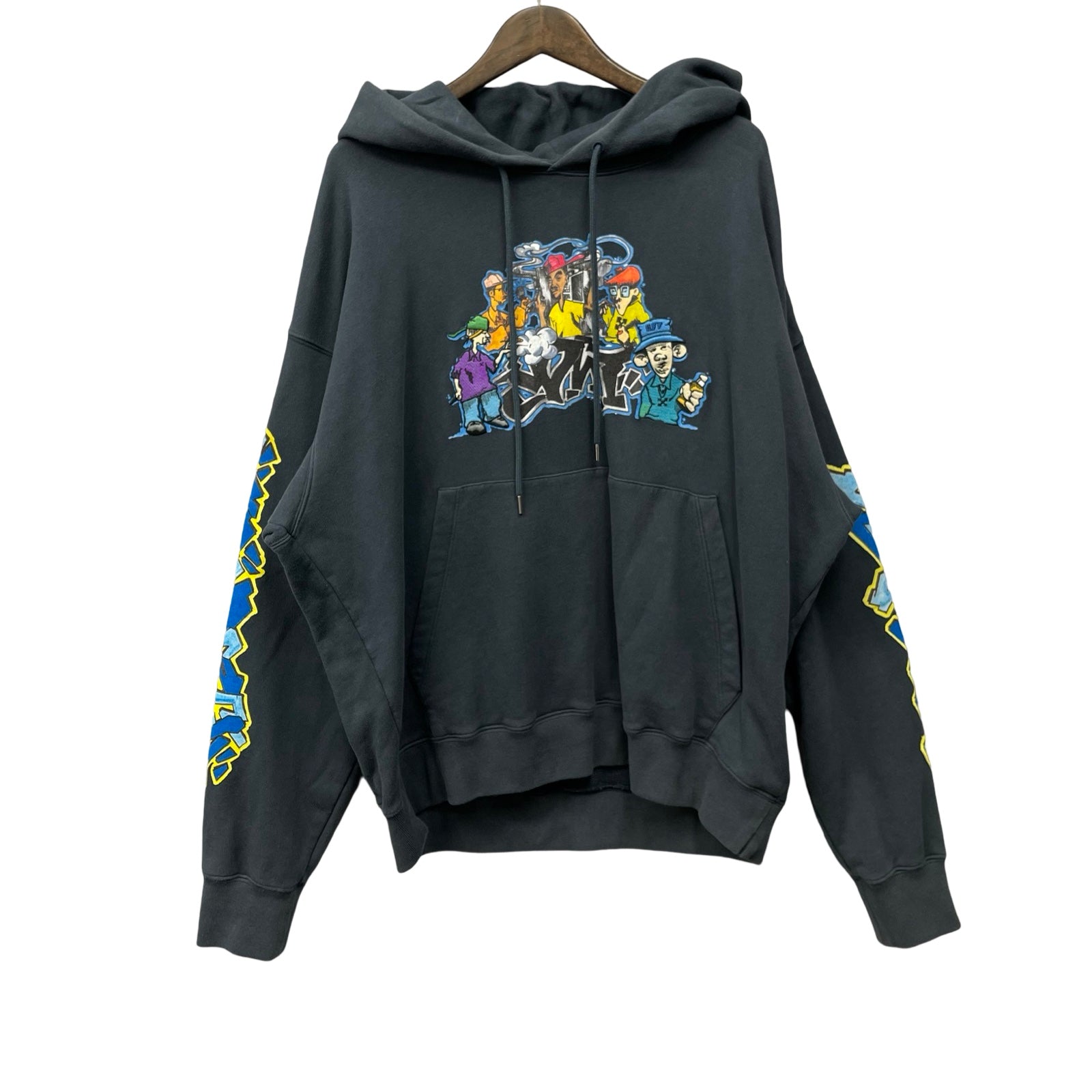 OFF-WHITE 2022AW Graff Pupp Skate Hoodie Outerspace Multi OMBB085F22FLE014 Size XL