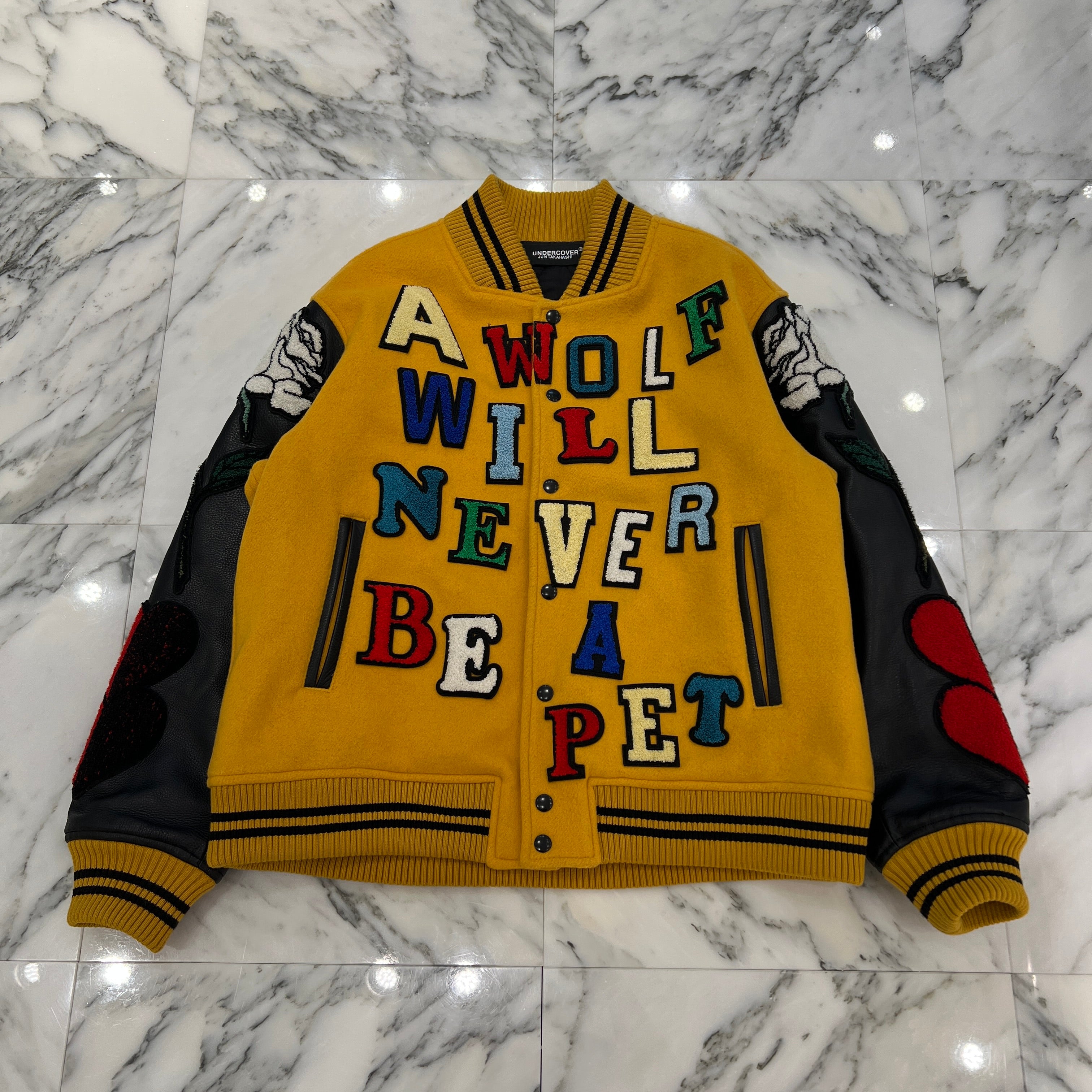 UNDERCOVER × K. Tolnoe Felt Patch Wolf Stadium Jacket UC2C4206-2 Size 2 アンダーカバー × K. トルノエ フェルトパッチウルフスタジアムジャケット サイズ2