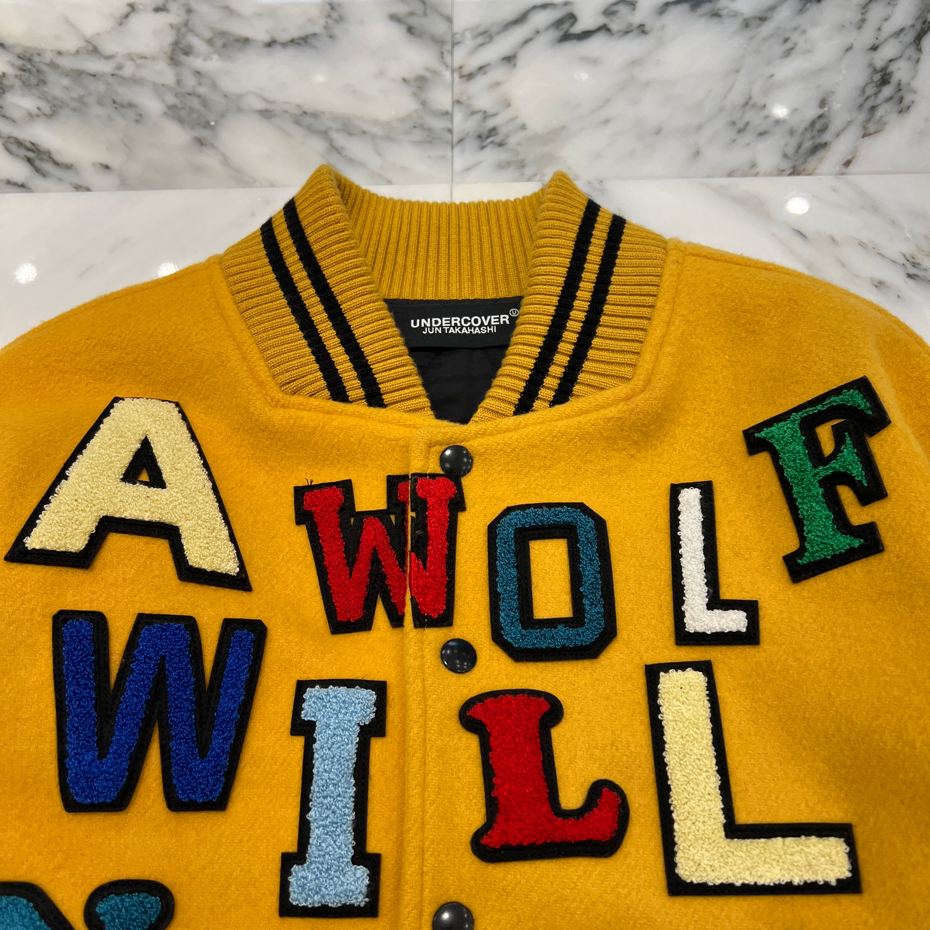 UNDERCOVER × K. Tolnoe Felt Patch Wolf Stadium Jacket UC2C4206-2 Size 2 アンダーカバー × K. トルノエ フェルトパッチウルフスタジアムジャケット サイズ2