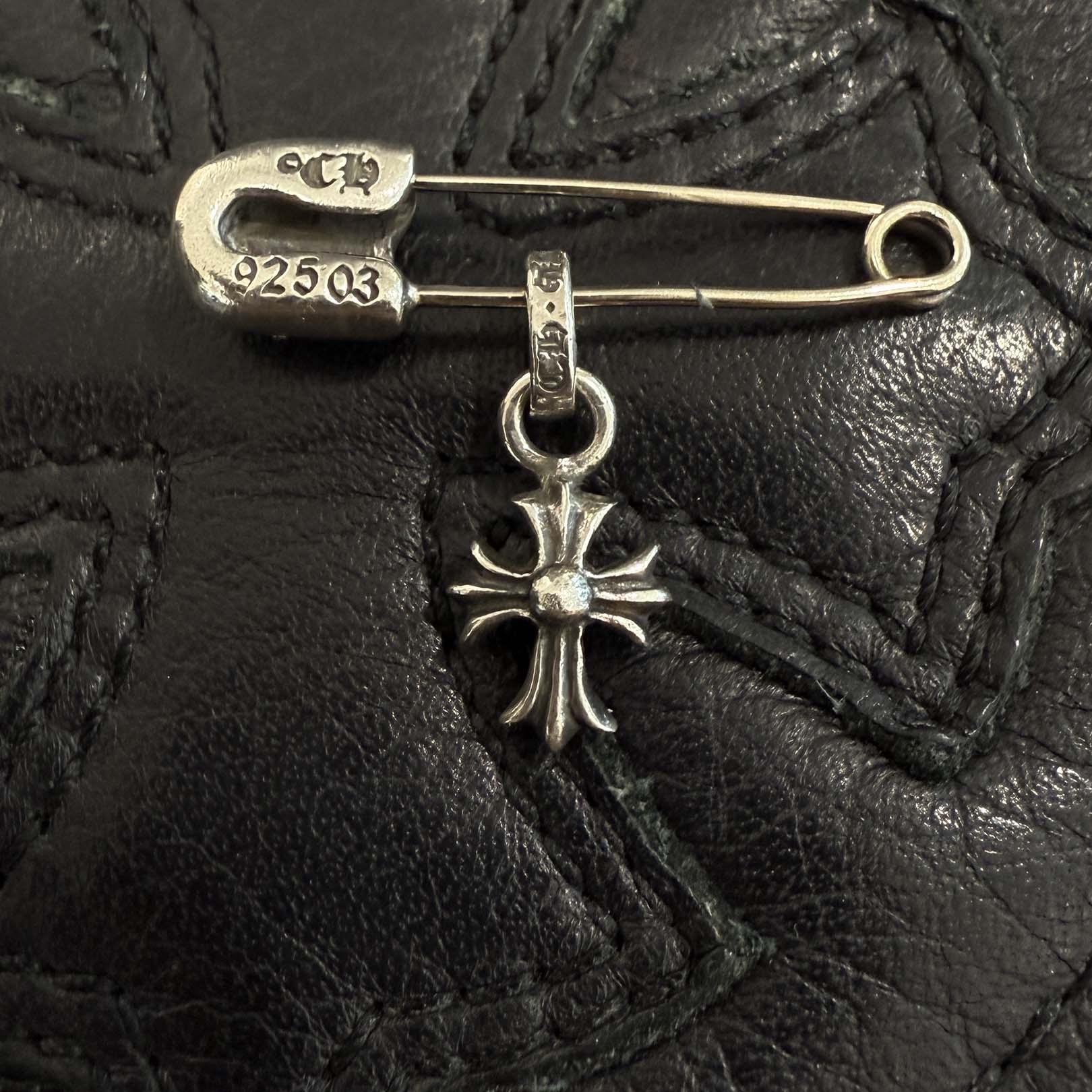 CHROME HEARTS Safety Pin Stack CH Plus Pendant Top クロムハーツ セーフティ ピン スタックCHプラスペンダントトップ