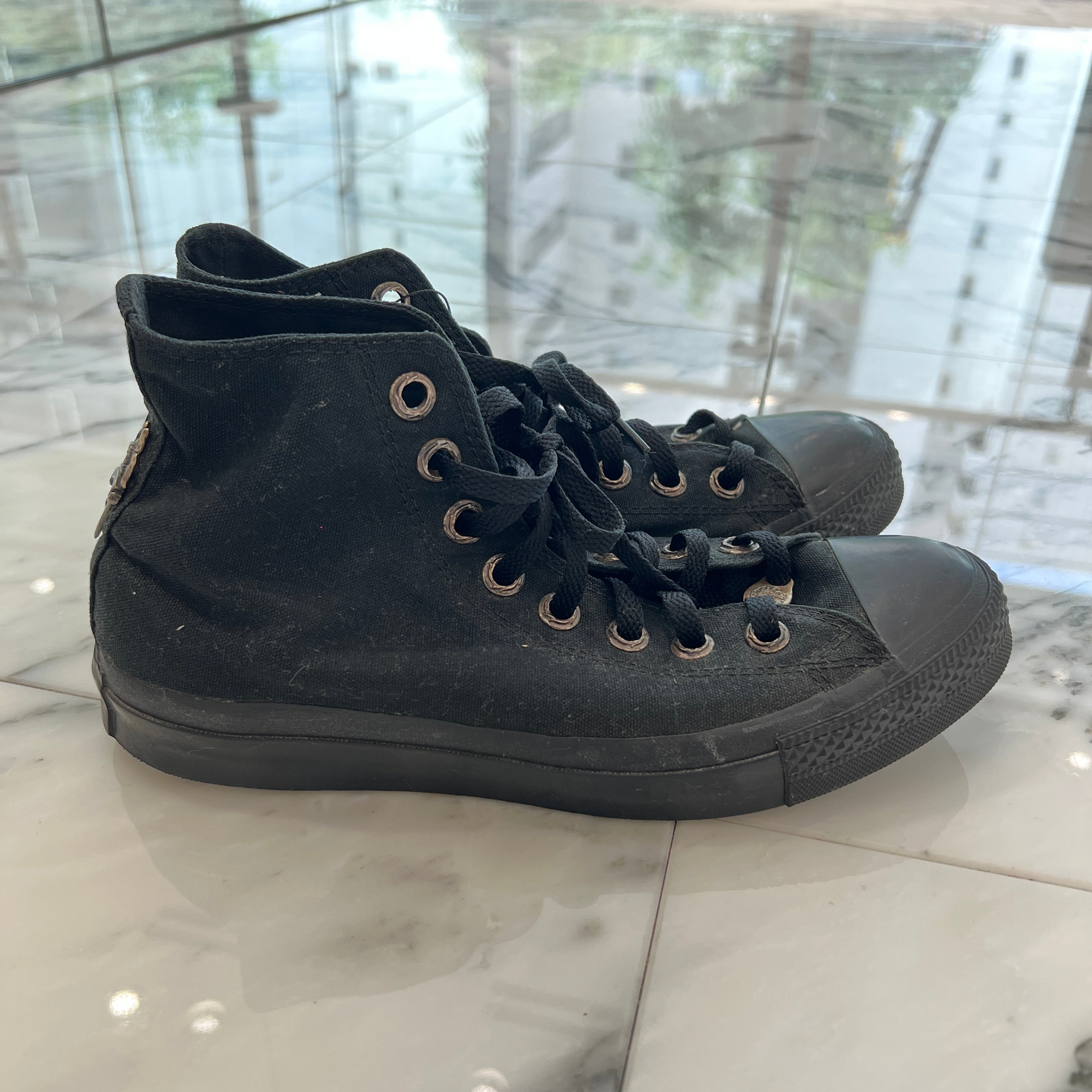 CHROME HEARTS × CONVERSE ALL STAR Silver Dagger Canvas High Top Sneakers Size 7 1/2 （26cm） クロムハーツ × コンバース オールスター シルバーダガー キャンバス ハイカットスニーカー サイズ7 1/2 (26cm)