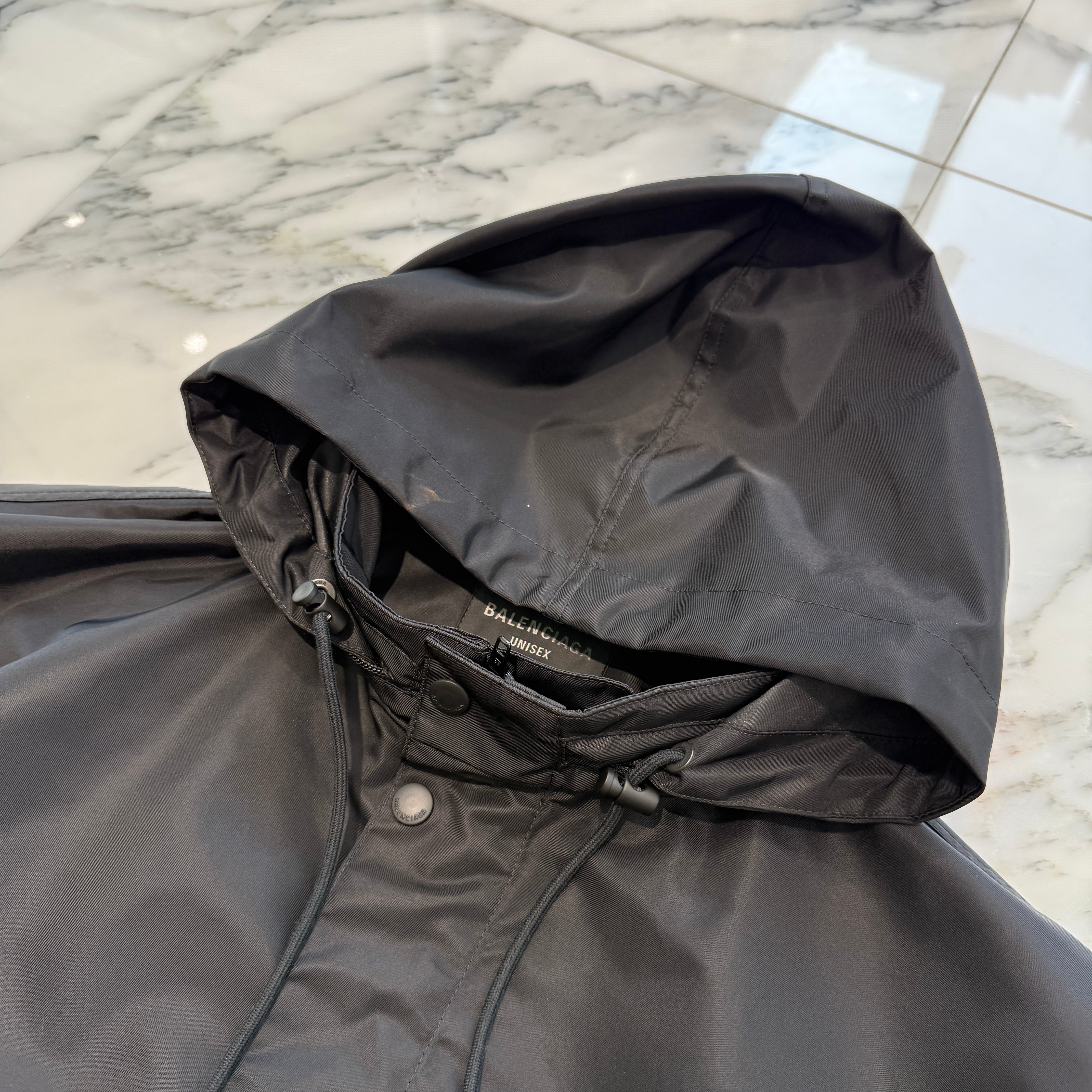 BALENCIAGA 2024AW Tape Logo Long Windbreaker 738762 TL025 Size XXS バレンシアガ テープロゴ ロングウィンドブレイカー サイズXXS