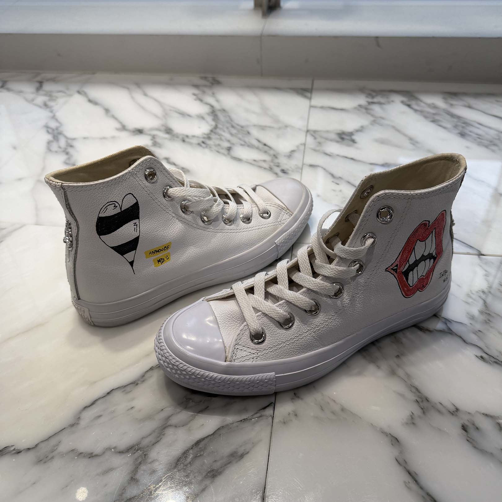 CHROME HEARTS × CONVERSE ALL STAR MATTY BOY Paint Silver Dagger