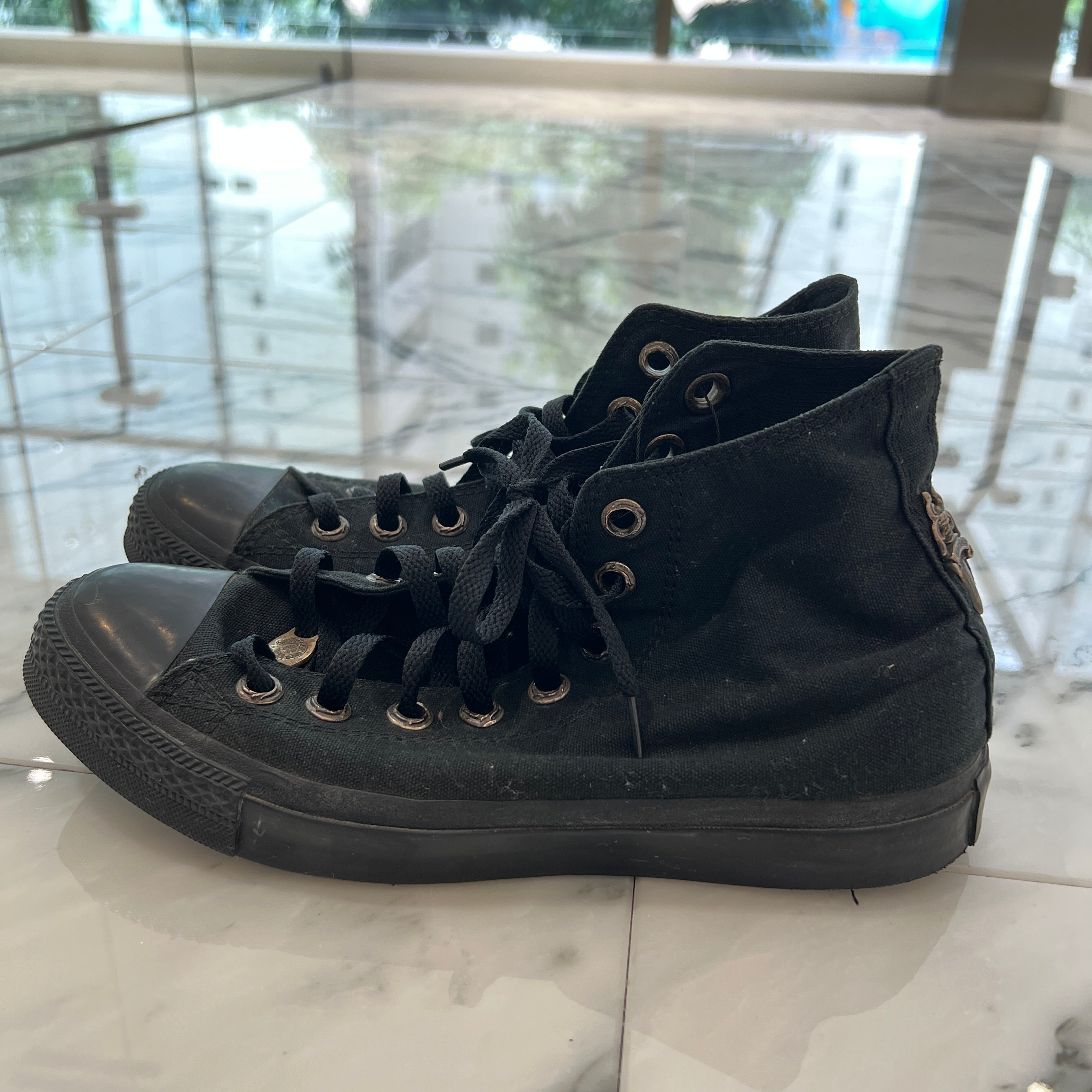 CHROME HEARTS × CONVERSE ALL STAR Silver Dagger Canvas High Top Sneakers Size 7 1/2 （26cm） クロムハーツ × コンバース オールスター シルバーダガー キャンバス ハイカットスニーカー サイズ7 1/2 (26cm)