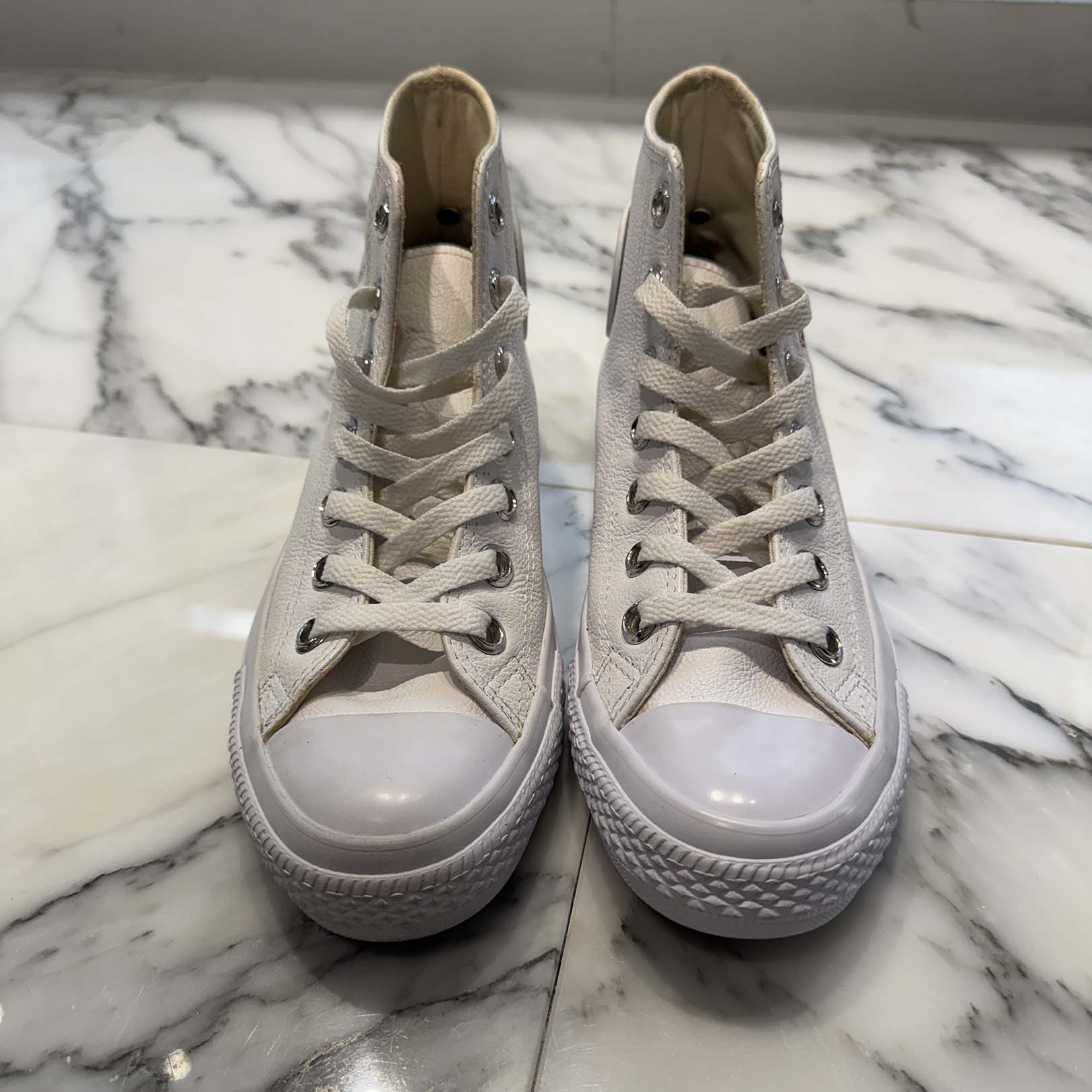 CHROME HEARTS × CONVERSE ALL STAR MATTY BOY Paint Silver Dagger High Top Leather Sneakers Size 5 1/2(約24.5cm) クロムハーツ×コンバース オールスター マティボーイ ペイント シルバーダガー ハイカット レザースニーカー サイズ5 1/2(約24.5cm)