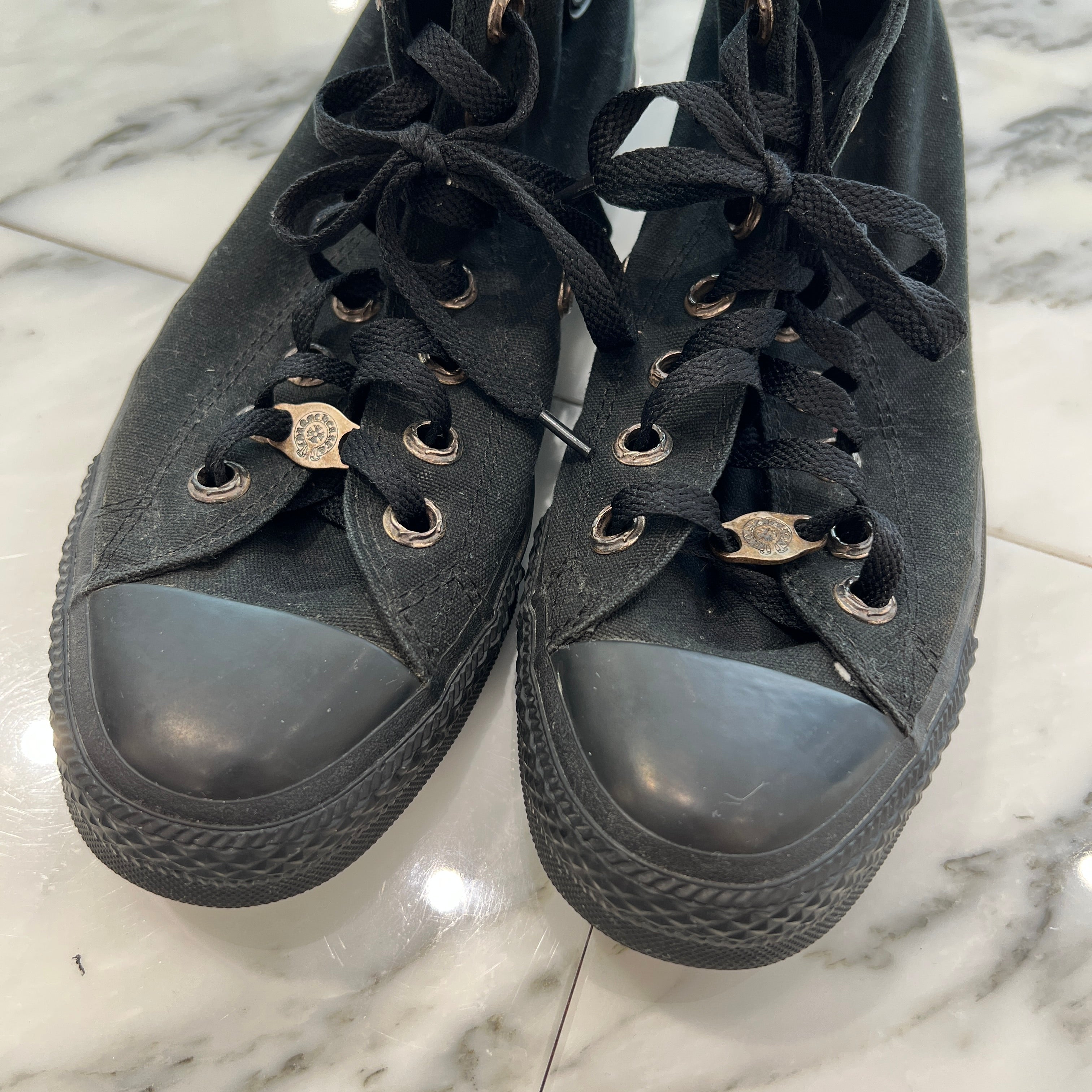 CHROME HEARTS × CONVERSE ALL STAR Silver Dagger Canvas High Top Sneakers Size 7 1/2 （26cm） クロムハーツ × コンバース オールスター シルバーダガー キャンバス ハイカットスニーカー サイズ7 1/2 (26cm)