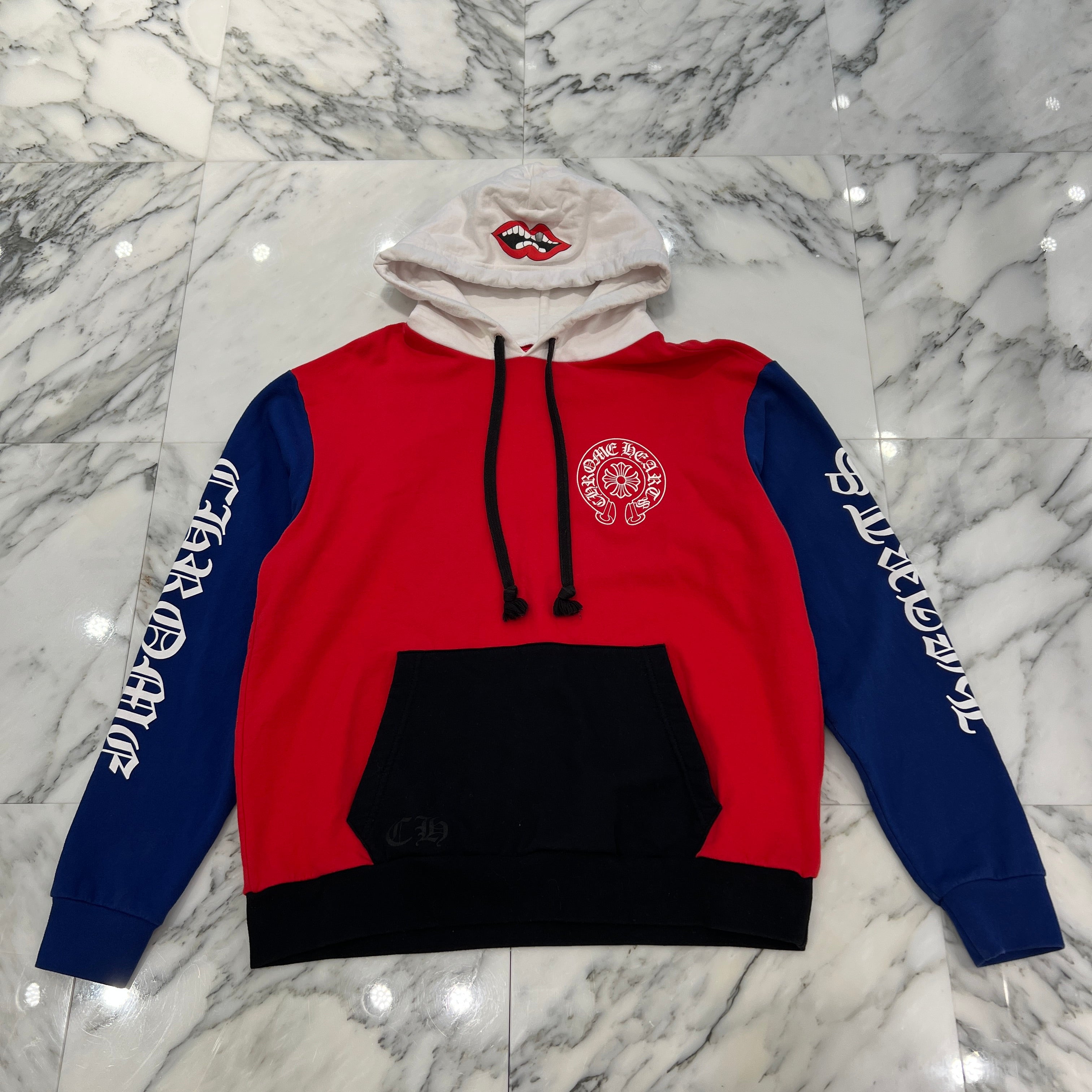 CHROME HEARTS × MATTY BOY Chomper Horseshoe Trico Pullover Hoodie Size M クロムハーツ × マッティボーイ チョンパー ホースシュー トリコカラー プルオーバーフーディ サイズM